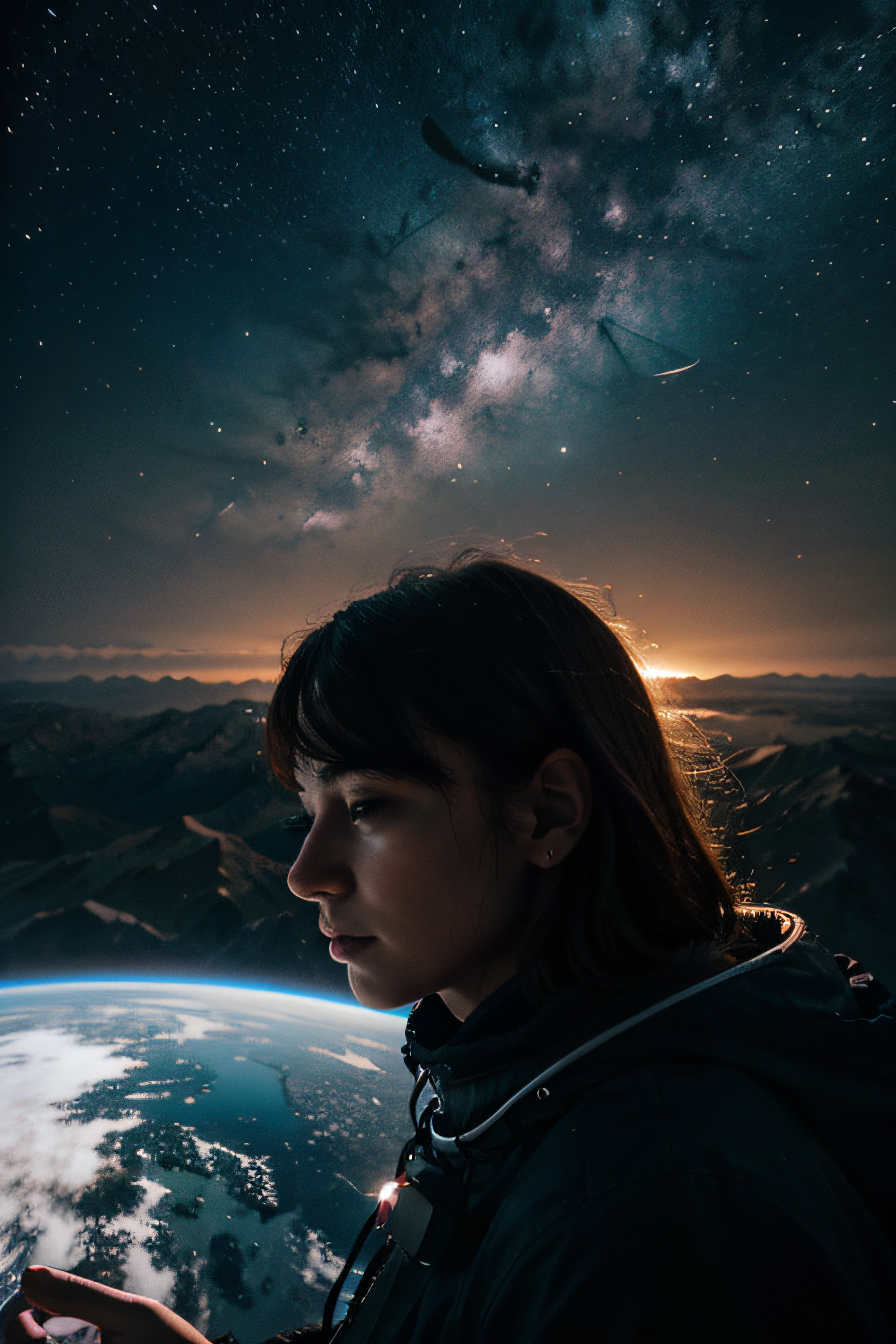 create a portrait of a beautiful scenery of outer space