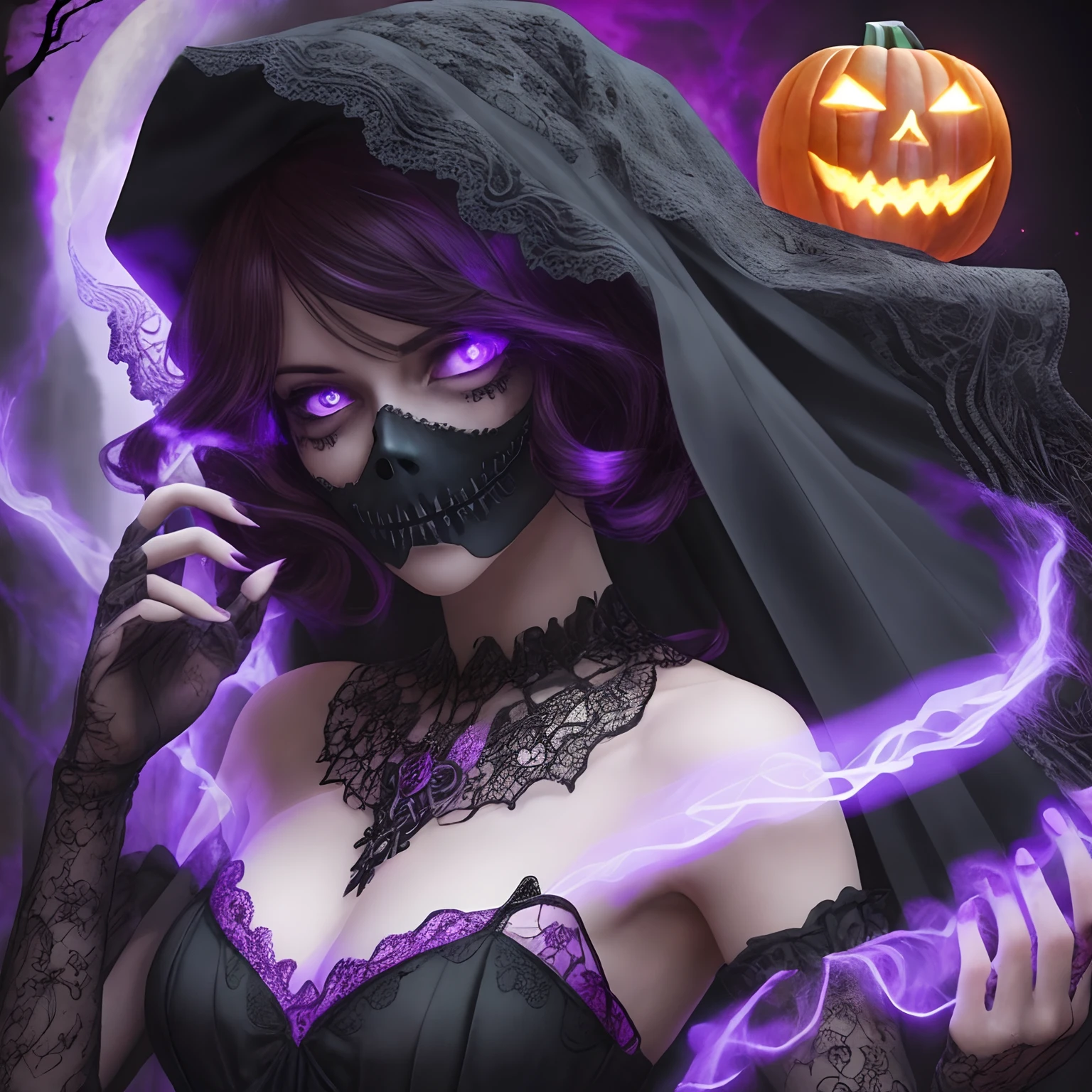 beautiful spooky moon, masterpiece,