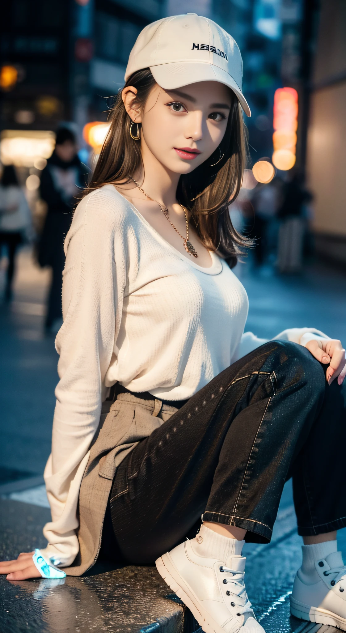 (((32K,very high res, high detailing, highly accurate,Masterpiece Girl 1:1.5))),Raw photo & realistic atmosphere,beautiful dark blue eyes,Detailed mouth,Glossy lips,Detailed eyebrows,Soft white skin that shines with every detail,,Eyes drawn in detail、Very beautiful eyes with azure eyes,Detailed lips、Very beautiful face,Very well-formed face、Lifelike face,shiny beautiful lips,Beautiful eyebrows,Infinite reality,Best design,(Insanely cute Japan -yeld hischool girl,,Beautifully shaped breasts,Very cute beautiful girl,Little Gilthy body,Outstanding style:1.5),Best Natural Makeup,Japanese ido,Korean Idols,Young sensual idol,Moist eyes,Dark Beautiful Deep Eyes,Beautiful butt,beauty legs,,camel's foot,:1.3),超A high resolution、,Natural and realistic face,Back lighting,Pure eyes are too cute,(((photorealisim,Photograph the whole body))),,Reality Live Action,(Fashionable earrings,,a necklace,A bracelet,gyuru,Glossy nail art,Women's Teens Street Winter Casual Fashion,Down coat,Black pants,white shoe,Hats,Calm and fashionable girl,light brown hair,short-hair,Ear Hair,独奏,little smiling,full body Esbian,Show full-body fashion,sitting cross-legs,Show me your white shoes, Only beauty young cute 15 year old girpetite and very cute 15-year-old girl:1.7),Nighin uya
