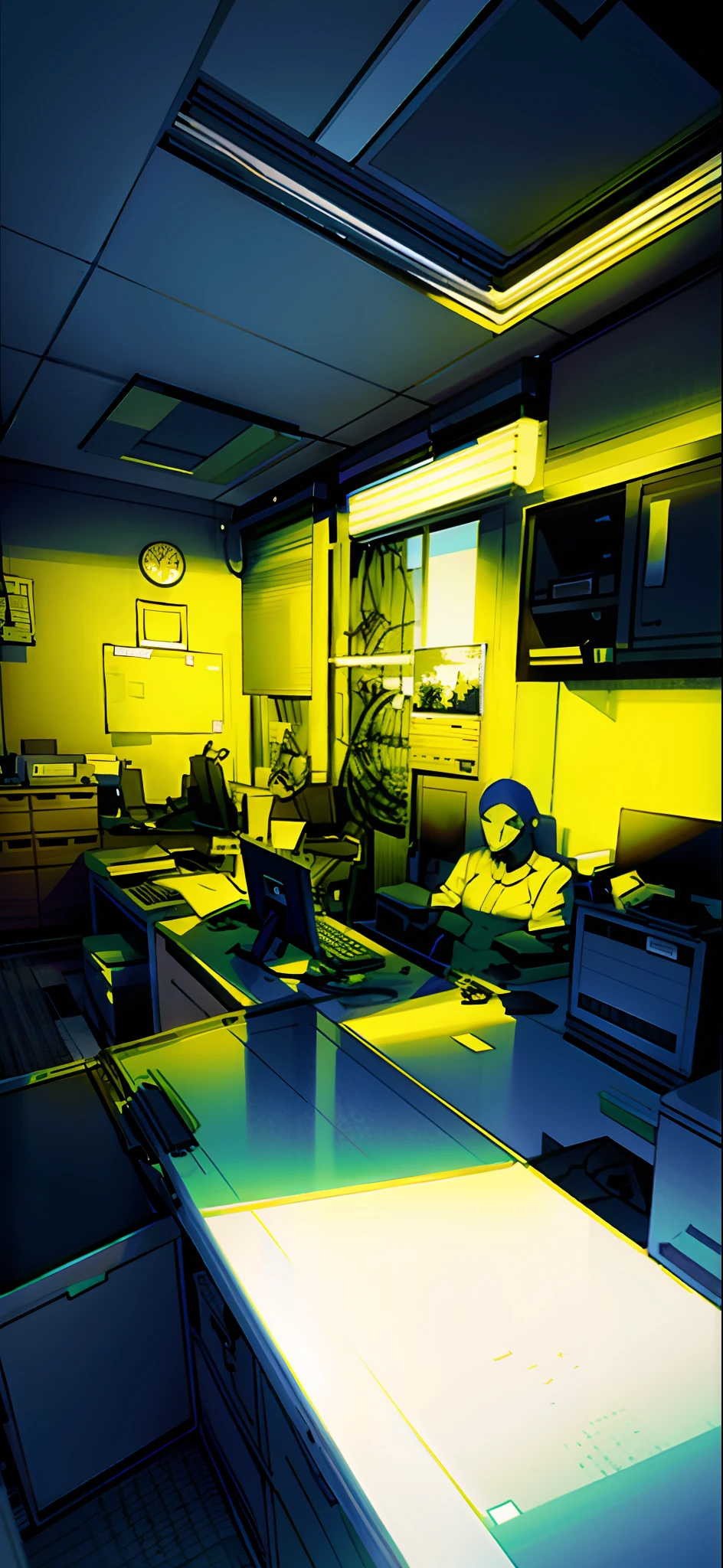 interior of an white office
