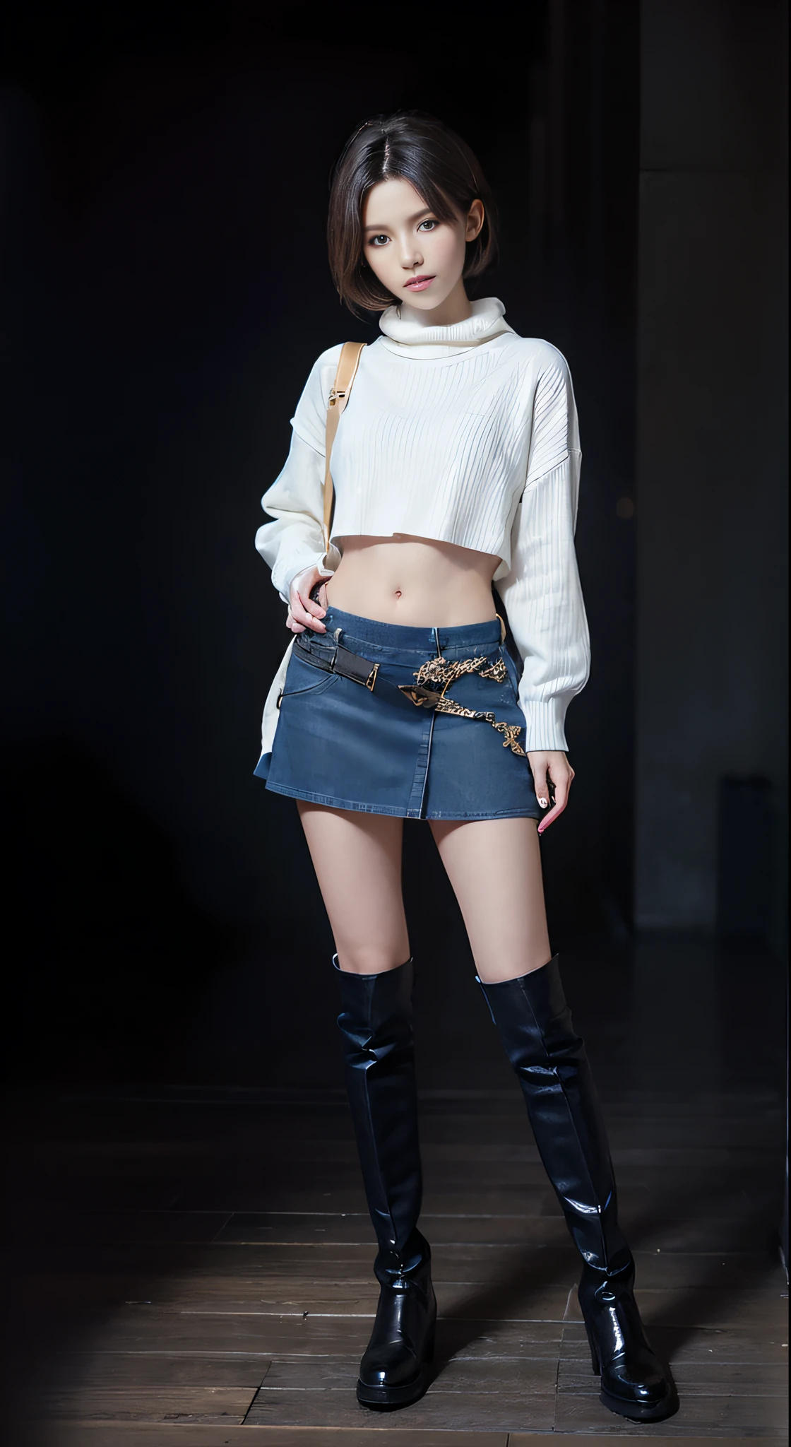 (masuter piece:1.3)、(8K、Photorealsitic、Raw photography、top-quality: 1.4)、(1girl in)、beautiful expression、(Lifelike face)、(A dark-haired、short-hair:1.3)、Beautiful hairstyle、realisticeyes、Beautiful details、(real looking skin)、enticing、超A high resolution、A hyper-realistic、high-detail、the golden ratio、