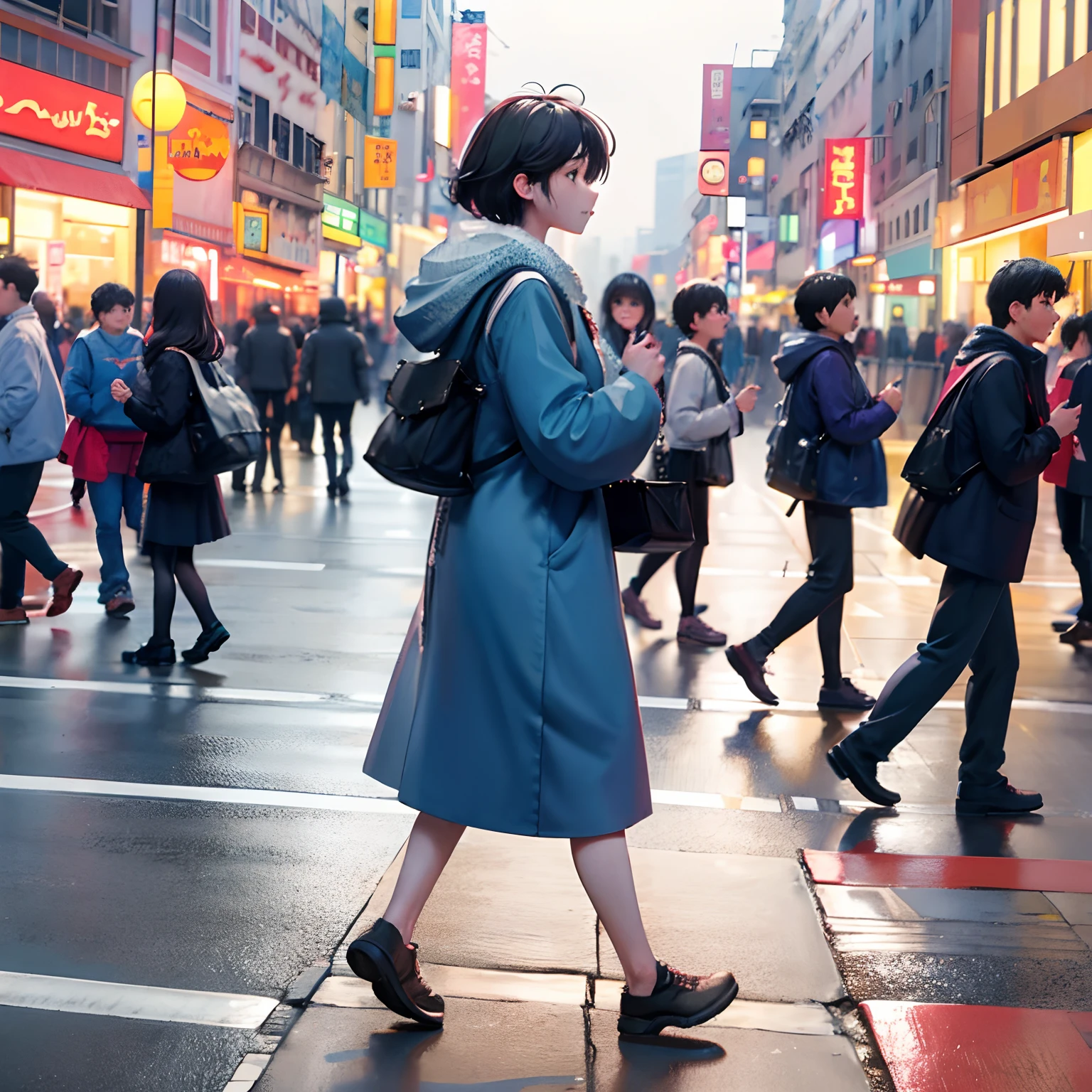 Men and women walk in opposite directions against each other,Crowd background: People walk across pedestrian crossings on busy city streets, street of hong kong, travelers walking the streets, Busy streets, people walking on the street, busy streets filled with people, busy street, People walking around, crossing road, people in street, people walking, Crowded streets
