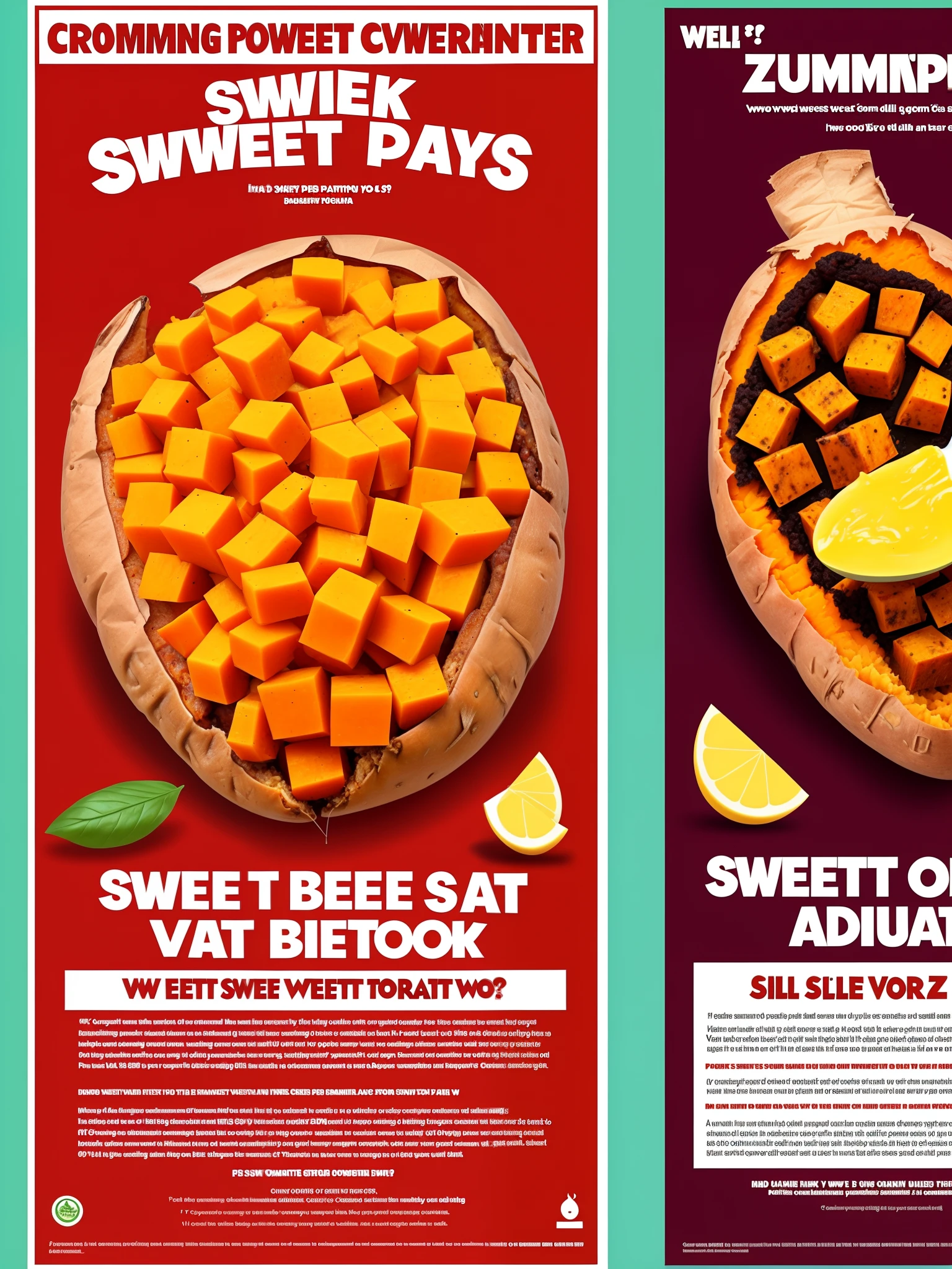 Communist Party style baked sweet potato advertising poster
Which is better, silk sweet or veneer zuma?!?