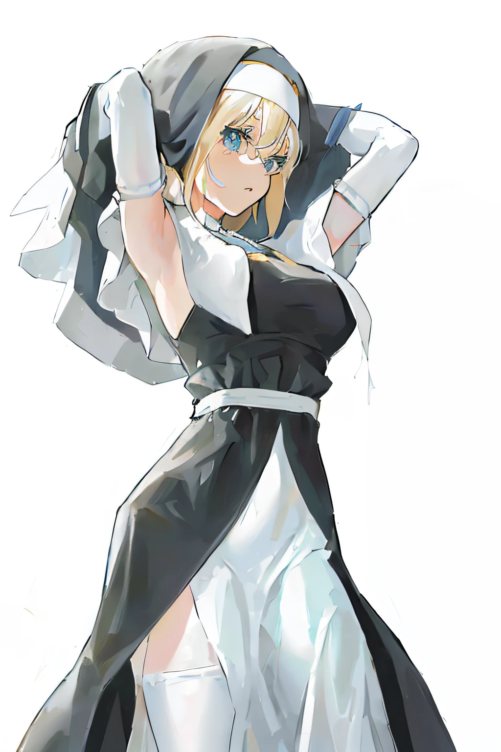 Anime characters wear nun costumes with veils and hoods, Maid outfit, loli in dress, anime girl in a maid costume, Anime girl wearing black dress, marisa kirisame, Artoria Pendragon, female anime character, Maid dress, gorgeous maid, cute anime waifu in a nice dress, kagamine rin, Official artwork