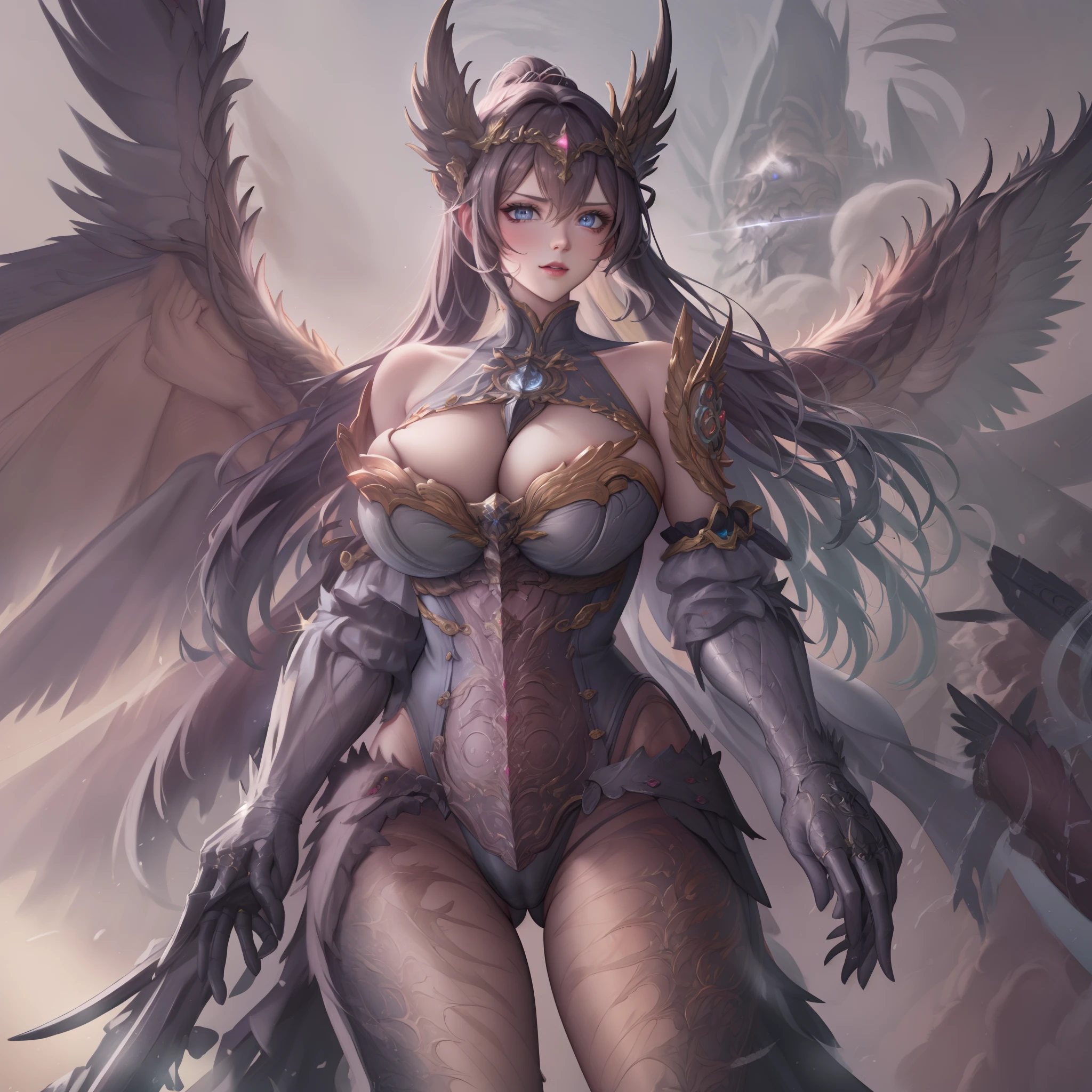 battlemech,(Blonde girl),(Huge ponytail),Glowing blue eyes,Blue Light Energy Longsword,Galactic,Mechanical and exquisite,((Blonde Beauty))pubic detail,mech wings,elegent,Blue Mecha,Glowing blue-blue eyes,(Stocking Heels),land,Mechanical and exquisite,pubic detail,mech wings,elegent,The tree々,There are hands and feet,angled,angled,immensity,Wind,hazy,Mecha's eyes glow blue,Blue Mecha,Glowing blue-blue eyes,Holding the sword of delicate light energy,Skysky,Mechanical and exquisite,pubic detail,Huge mech wings,elegent,The tree々,There are hands and feet,angled,angled,immensity,baiyun,hazy,Mecha's eyes glow blue,pubic detail,Winds of the future,sacredness,Cavalier,battlemech,Glowing blue eyes,Blue Delicate Sniper Rifle,Skysky,Mechanical and exquisite,pubic detail,Huge mech wings,elegent,The tree々,There are hands and feet,angled,angled,immensity,baiyun,hazy,Mecha's eyes glow blue,pubic detail,Winds of the future,sacredness,Cavalier,the face is clear,Face wearing mask armor,masterpaintings,best qualtiy,offcial art,the Extremely Detailed CG Unity 8K Wallpapers,brightened light,(light particules,(Illustration)(Farbe)goodlooking,impeccable,((Graphic Painting)),(Heavier stroke)),(bold lines),Highest image quality,masterpaintings,Filigree,long eyeslashes,(((silhuette))),Very detailed background,tulips,Banana leaves,lilie,dew,Date palm flowers,Ryu,Light white off-the-shoulder dress,Mottled sunlight,(Close-up of people),((Super best quality)), ((A very masterpiece)), ((super detailing:1.4)), ((hyper realistic lifelike 3d)), Dragon Warrior Girl, Mechanical body, Dynamic action poses in battle scenes, Mechanical weapons of very complex and heavy fighters, Off-the-shoulder fashion that blends dense and complex steampunk with dense gothic ta, Complex steampunk headgear, very thin long legs, Mechanical boots above the knee, Fluttering lace flared mini skirt, beautiful big breasts directed upwards,Somewhat long, Vertical curly silver hair fluttering in the wind,Countless shining large sphe