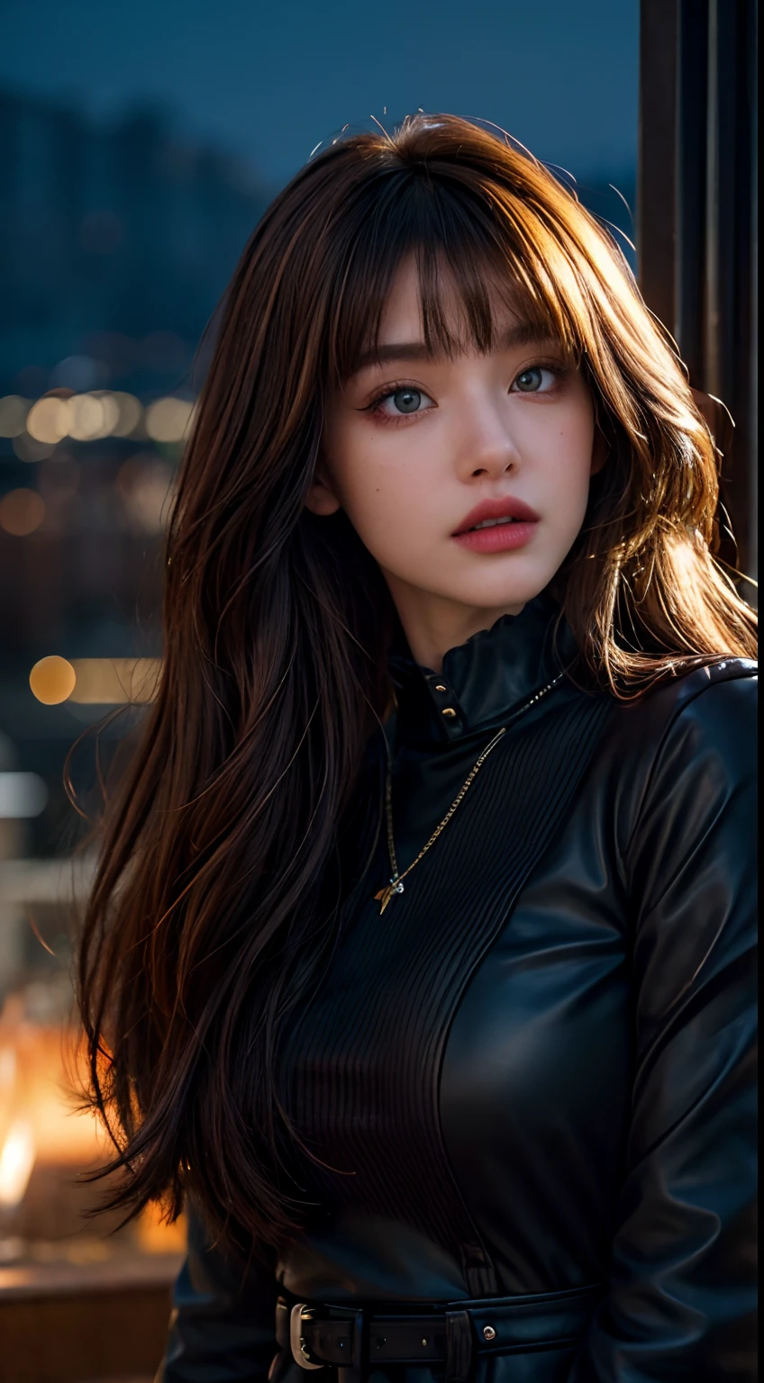 Superior Rendering, 8K, Masterpiece, ultra quality, beautiody: 1.2, professional illustration: 1.1, ultra detail: 1.3, Ultra Lighting, Highly detailed, (Dark light details) 1girl,
goth_punk
heterochromia with red eyes and yellow eyes, brown hair, Wolf Haircut, Wolf hair cutting, detail hair, middle shot, Centered image, ultra detail, Extreme facial detail, Extreme eye detail