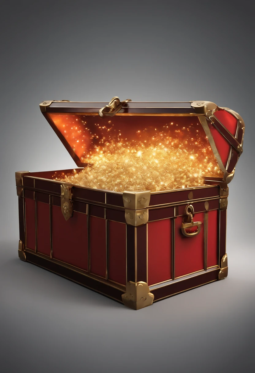 "Magic chests, promotional poster, High-quality image, Minimalism, Plain background"