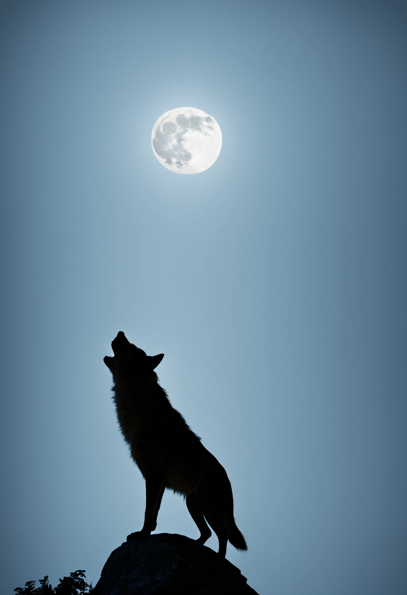 （japanese-inspired），（A wolf howls at the moon on a precipice.），Ultra-long viewing angle，no man，scenecy，best qualtiy，detaileds