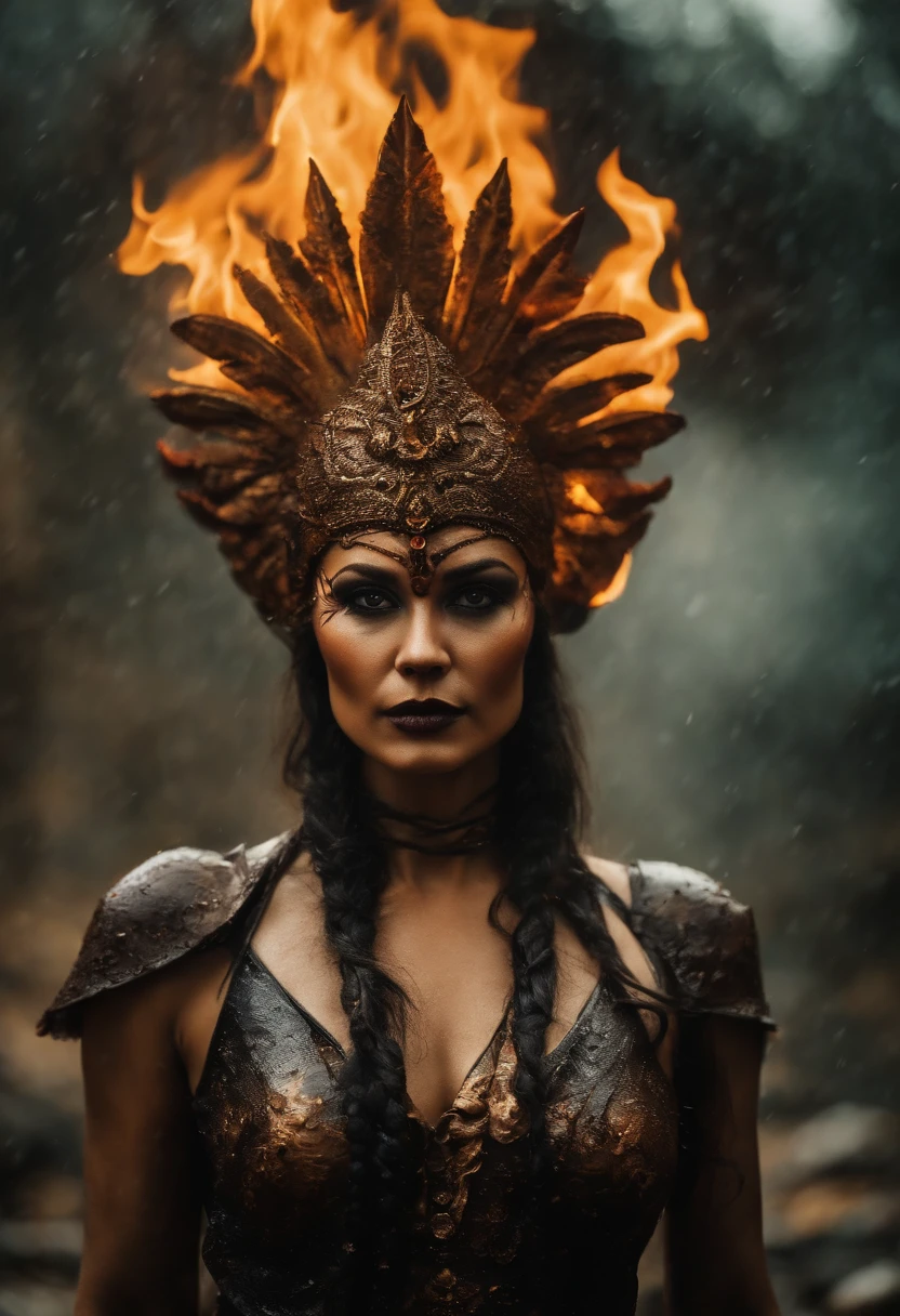 (((Character portrait shot))) (((no hands))) No Background, Blur reflection ocher blood coal, fusion lion steampunk raven wings in the head a stunning realistic photograph of wet bone structure, Rain ambient, Oil On Canvas, naked woman, 50mm, kodak portra 400, Natural Light,(aboard a hell flame:1.50), demon like a Legend film from Tom Cruise, cthulhu on the head, intense coloration fantasy, (no wearing and tatoos and hollow mask:0.5) Demon Alien Zombie Women Sexy PinHead Ganesha Fire head, Amazonia Blood Ash, Blur reflection, Rain ambient, Oil On Canvas, Brush Strokes, dynamic pose