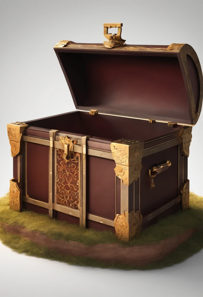 "Magic chests, promotional poster, High-quality image, Minimalism, Plain background"
