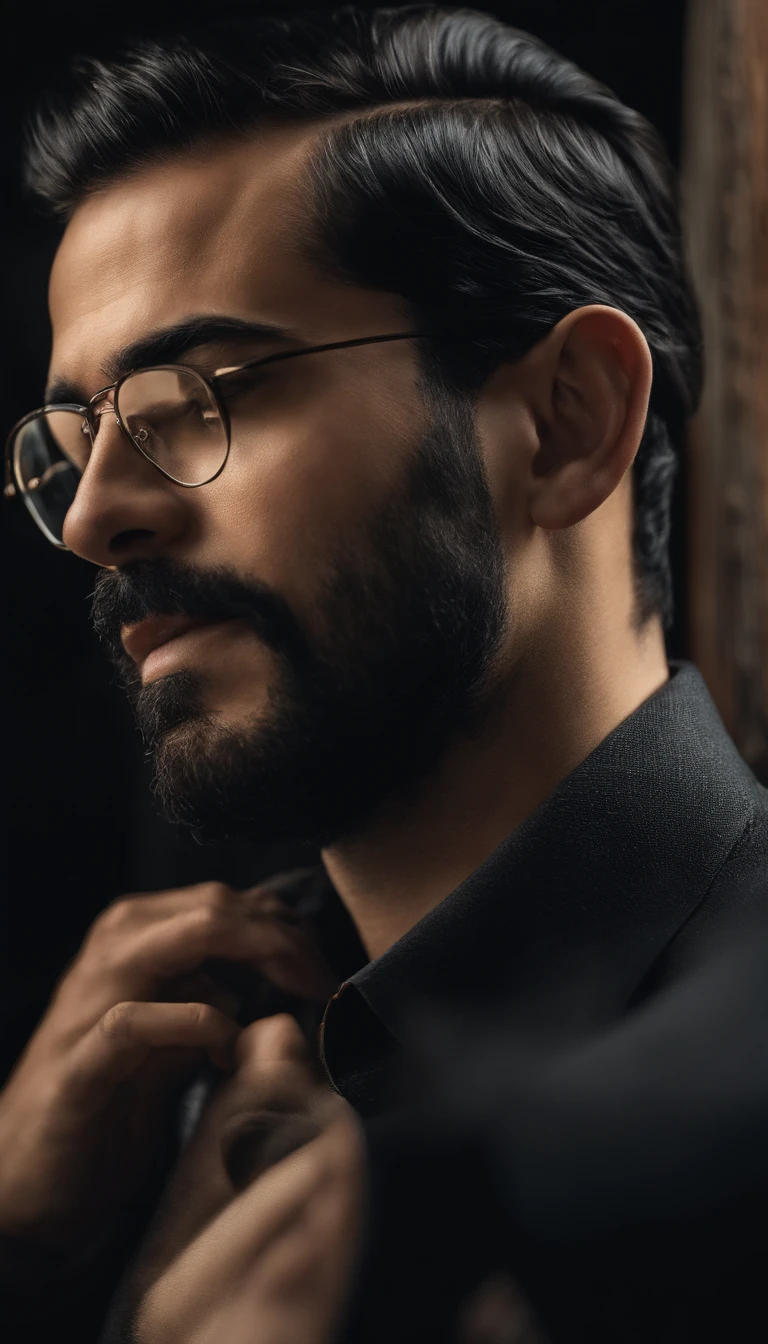 there is a man with glasses and a beard wearing a black shirt, Henry Alvim Correa, david rios ferreira, icaro carvalho, Emad Mostaque, andres rios, victor maristane, foto de perfil profissional, Carmelo Blandino, Cristiano Orrillo, caio santos, Miguel Vicente, gui guimaraes