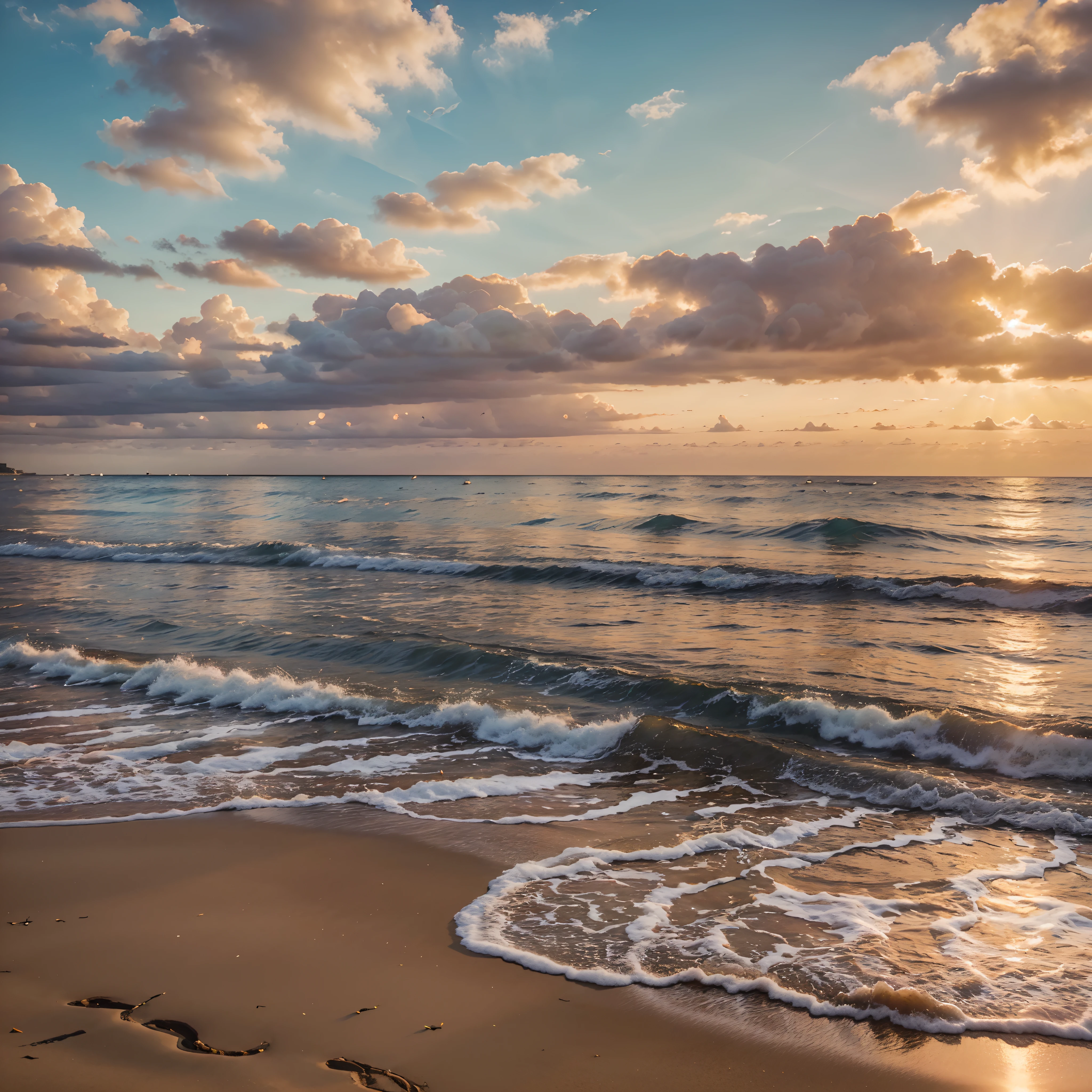 Waves, sun sand, pebbles, beach umbrellas --auto --s2
