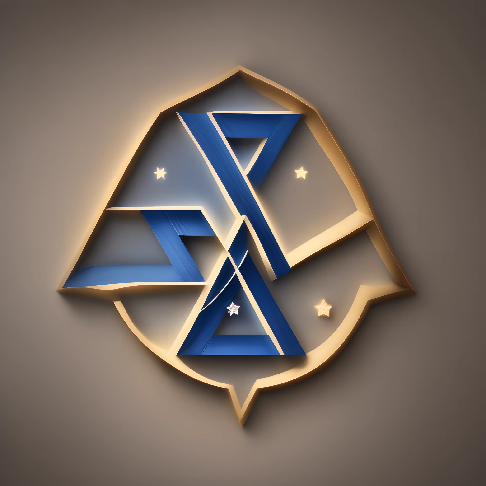 Star of David: each triangle, one letter M in Hebrew