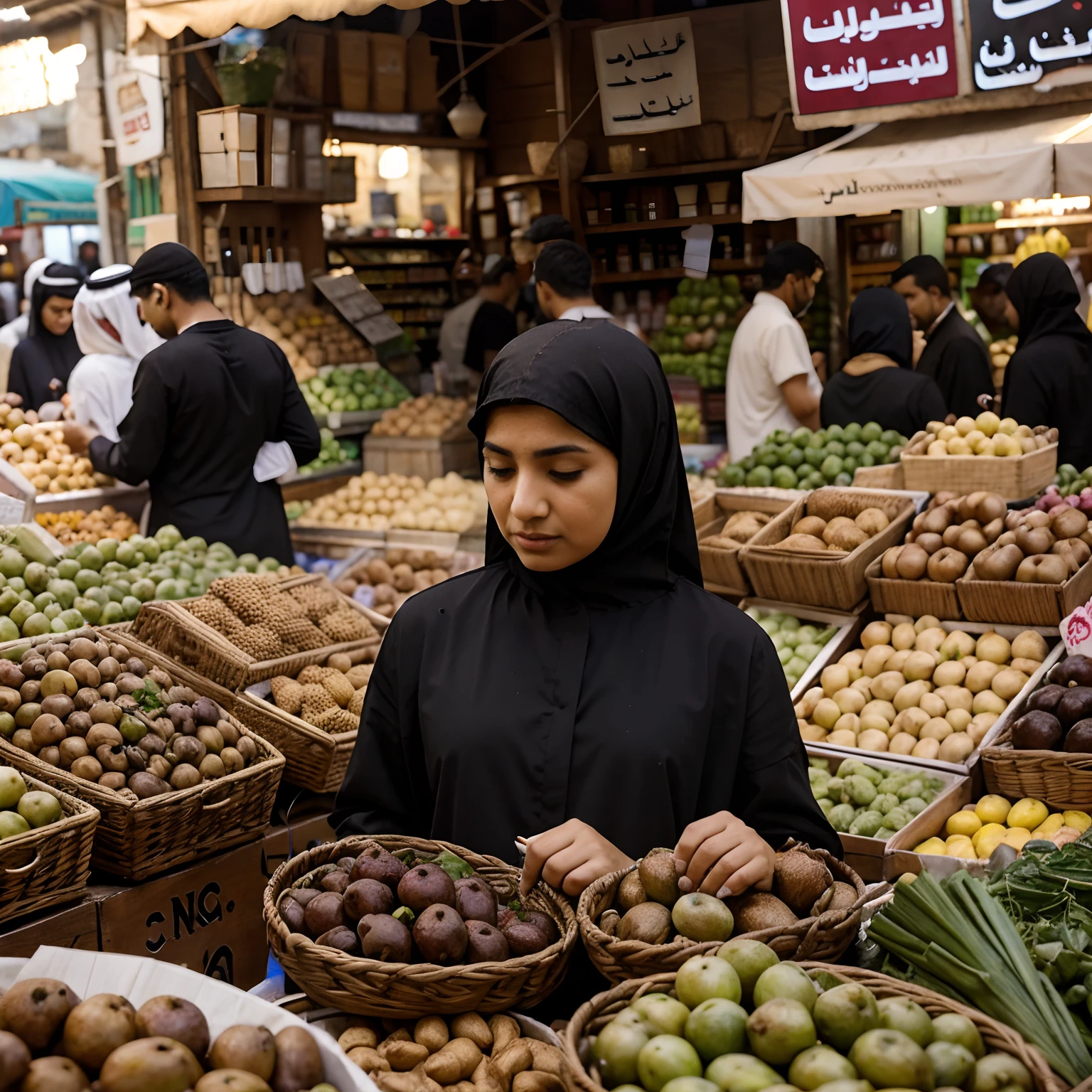 Lots of Arab people flocking to the markets sick from the bubonic plague