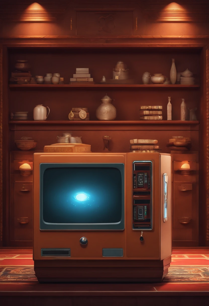 "Game square chest, promotional poster, High-quality image, Minimalism, Plain background"