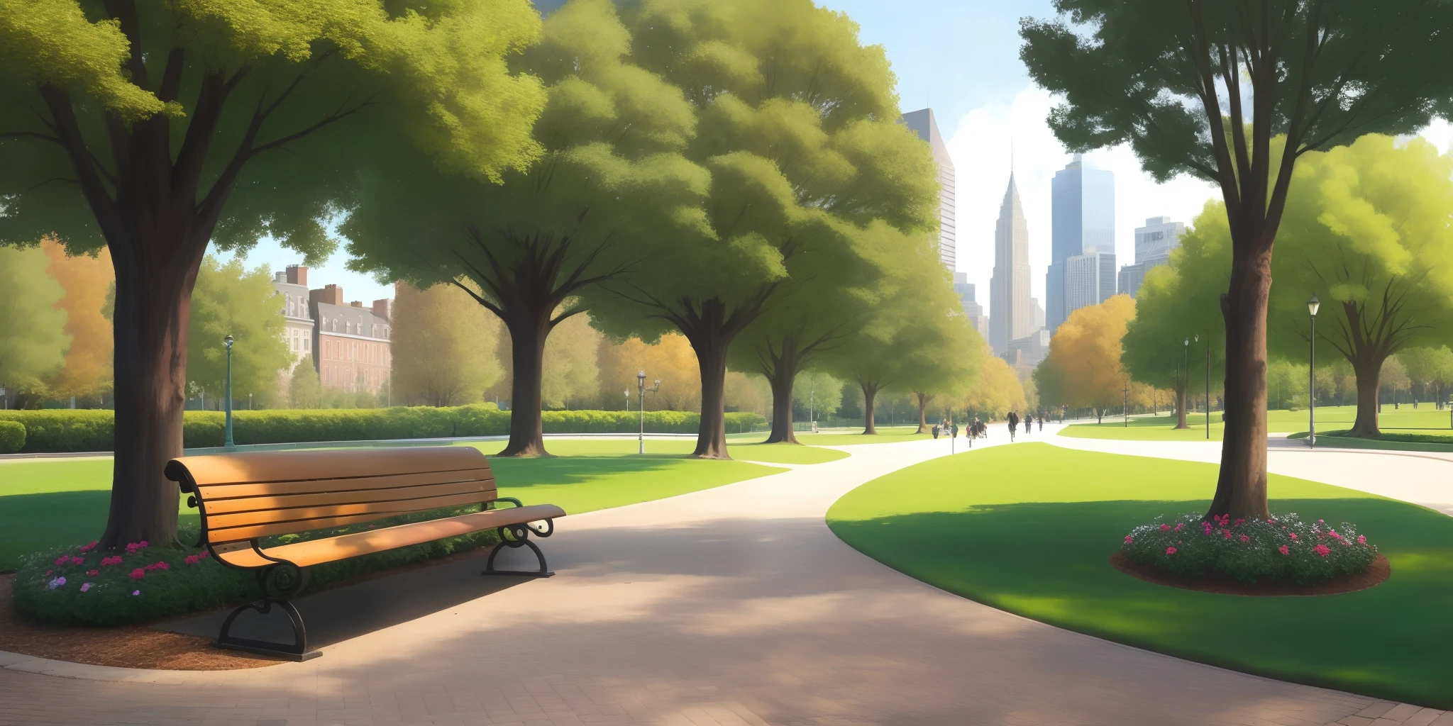 City Park Bench lawn