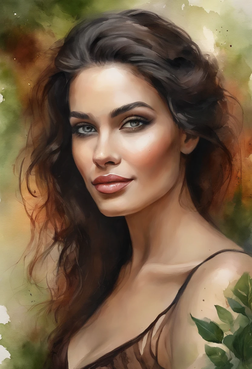 (La mejor calidad,4k,8k,Altas Resoluciones,Obra maestra:1.2),Ultra detallado,(realista,fotorrealista,fotorrealista:1.37),1Mujer hermosa,Figura sexy,pose sexy,Ropa caliente,cabello verde y negro,Belleza Cara,ojos hipnotizantes,dark lipstick,Ropa de moda,colores vibrantes,Studio lighting,lush greenery,Ambiente vanguardista,Artistic portrait