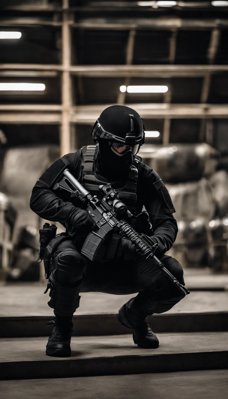 (Best quality,4K,8K,A high resolution,Masterpiece:1.2),Ultra-detailed,(Realistic,Photorealistic,photo-realistic:1.37), One of them wore a black SWAT uniform,Man in black helmet, A man in a black mask holds a gun, Air rifle CQB, French Special Operations, realistic soldiers, Soldiers in tactical equipment, tactical gear, cinematic —ar 16:9, realistic military equipment, Tactical armor, Black tactical equipment, combat outfit, Futuristic soldier costume, special forces security(Best quality,4K,8K,A high resolution,Masterpiece:1.2),Ultra-detailed,(Realistic,Photorealistic,photo-realistic:1.37), One of them wore a black SWAT uniform,Man in black helmet, A man wearing a black skull mask holds a gun, assault rifle,CQB, French Special Operations, realistic soldiers, Soldiers in tactical equipment, tactical gear, cinematic —ar 16:9, realistic military equipment, Tactical armor, Black tactical equipment, combat outfit, Futuristic soldier costume, special forces security,FBI official,Zombie crisis,Zombie background,There was chaos,Police shoot at zombies