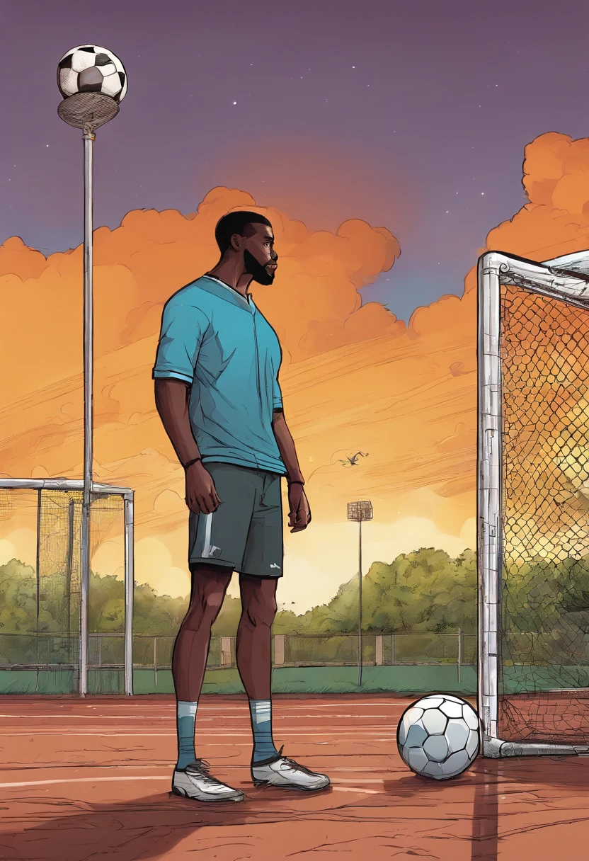 a black man standing on a soccer field, inspired by Jan Asselijn, by Jan Tengnagel, filmstill, motivational, inspired by Kev Walker, youtube video screenshot, inspired by Lee Gatch, low quality footage, inspired by John Henderson, advanced technique, trailer, looking threatening, training, video, paul heaston