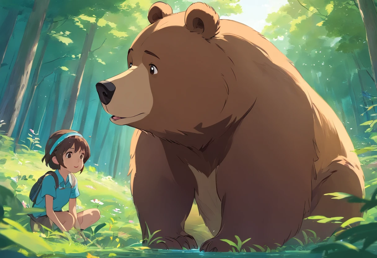 Draw cartoon drawings,A brown bear,A piglet,A bee,A scalper