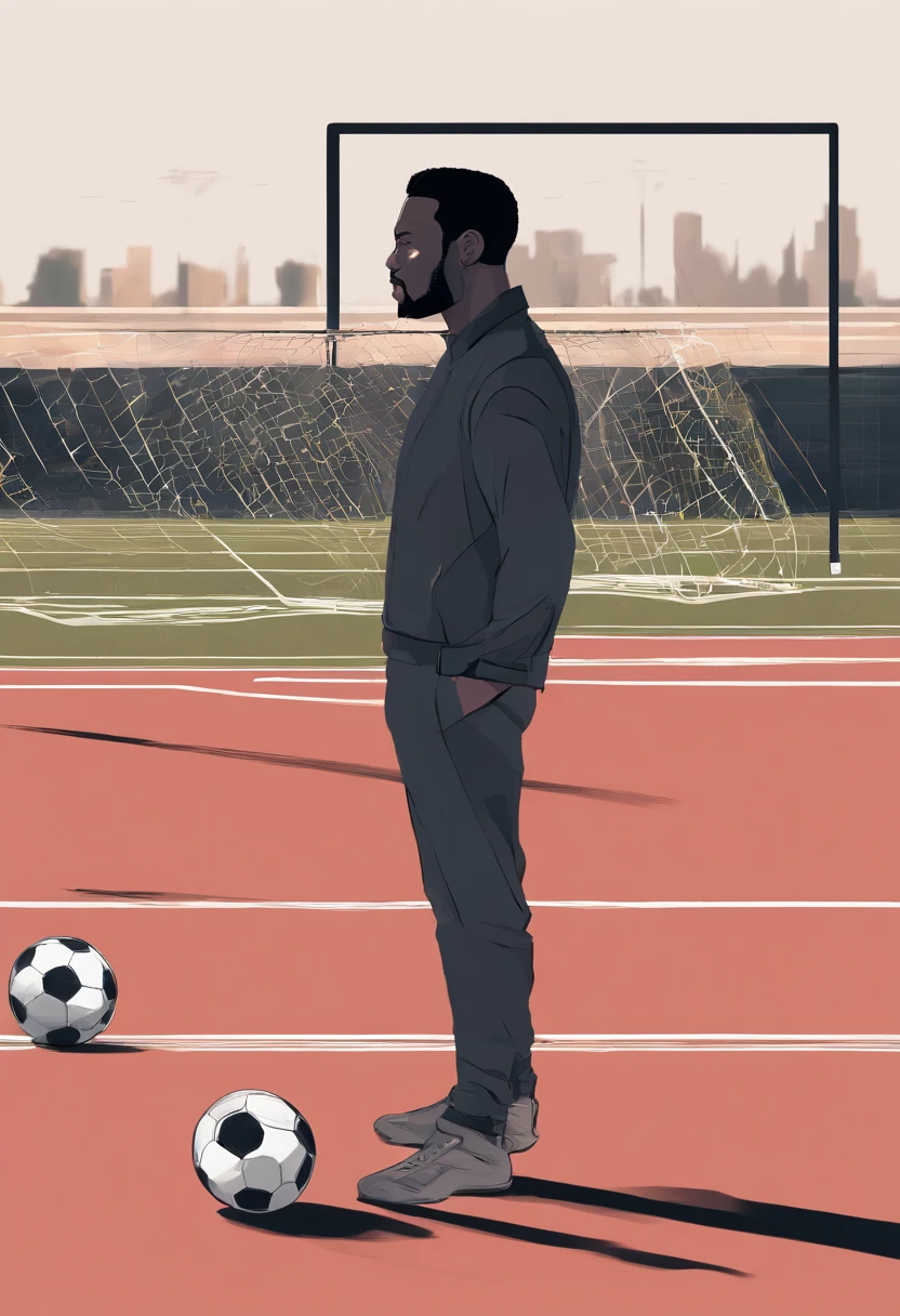 a black man standing on a soccer field, coaching clinic, inspired by Jan Asselijn, by Jan Tengnagel, filmstill, motivational, inspired by Kev Walker, youtube video screenshot, inspired by Lee Gatch, low quality footage, inspired by John Henderson, advanced technique, trailer, looking threatening, training, video, paul heaston