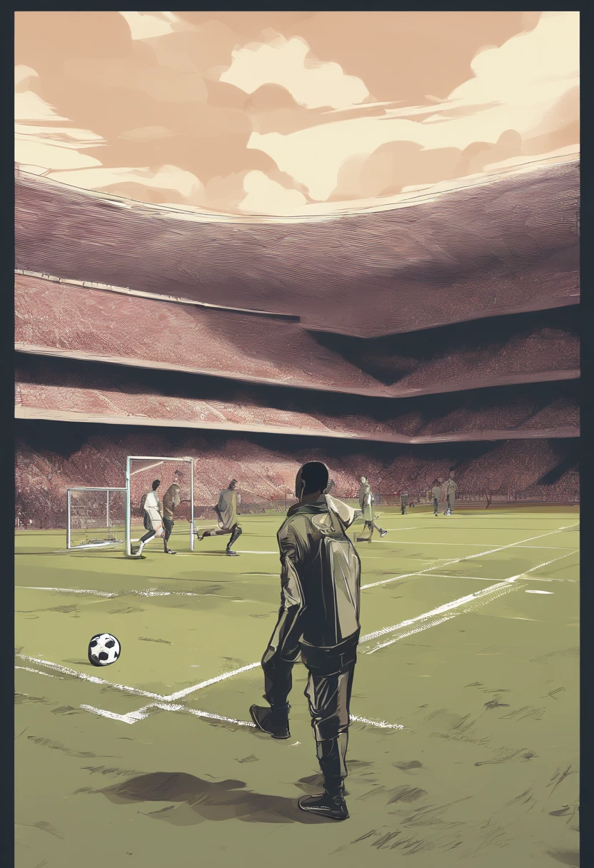 a black man standing on a soccer field, coaching clinic, inspired by Jan Asselijn, by Jan Tengnagel, filmstill, motivational, inspired by Kev Walker, youtube video screenshot, inspired by Lee Gatch, low quality footage, inspired by John Henderson, advanced technique, trailer, looking threatening, training, video, paul heaston