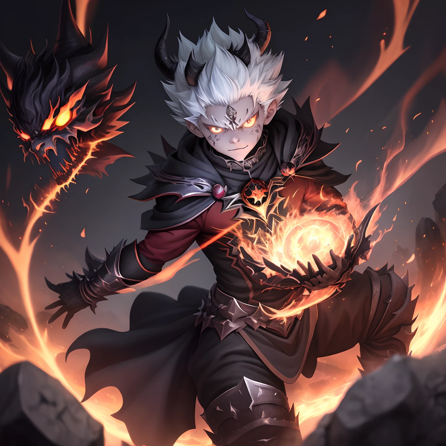 Creating a demonic fusion image of the character Asta