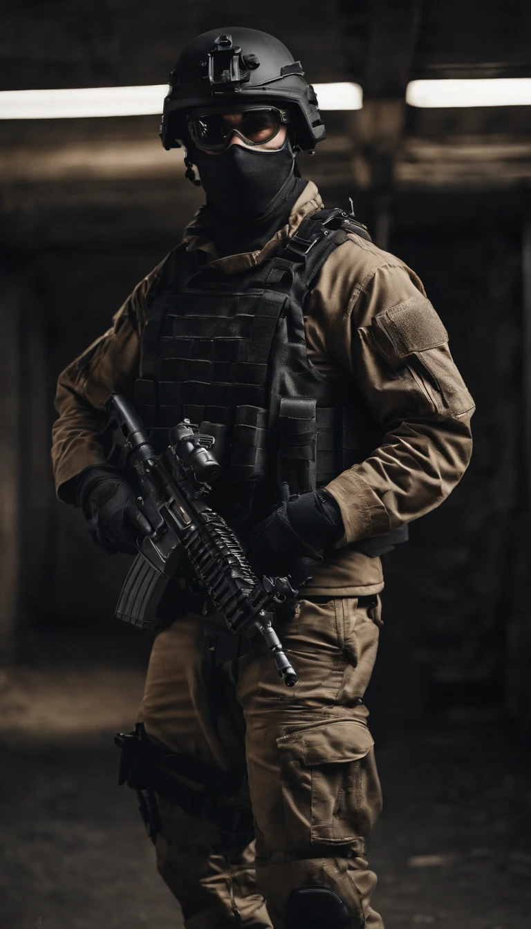 (Best quality,4K,8K,A high resolution,Masterpiece:1.2),Ultra-detailed,(Realistic,Photorealistic,photo-realistic:1.37), One of them wore a black SWAT uniform，Man in black helmet, A man in a black mask holds a gun, Air rifle CQB, French Special Operations, realistic soldiers, Soldiers in tactical equipment, tactical gear, cinematic —ar 16:9, realistic military equipment, Tactical armor, Black tactical equipment, combat outfit, Futuristic soldier costume, special forces security(Best quality,4K,8K,A high resolution,Masterpiece:1.2),Ultra-detailed,(Realistic,Photorealistic,photo-realistic:1.37), One of them wore a black SWAT uniform，Man in black helmet, A man wearing a black skull mask holds a gun, assault rifle，CQB, French Special Operations, realistic soldiers, Soldiers in tactical equipment, tactical gear, cinematic —ar 16:9, realistic military equipment, Tactical armor, Black tactical equipment, combat outfit, Futuristic soldier costume, special forces security，FBI official，Zombie crisis，Zombie background，There was chaos，Police shoot at zombies