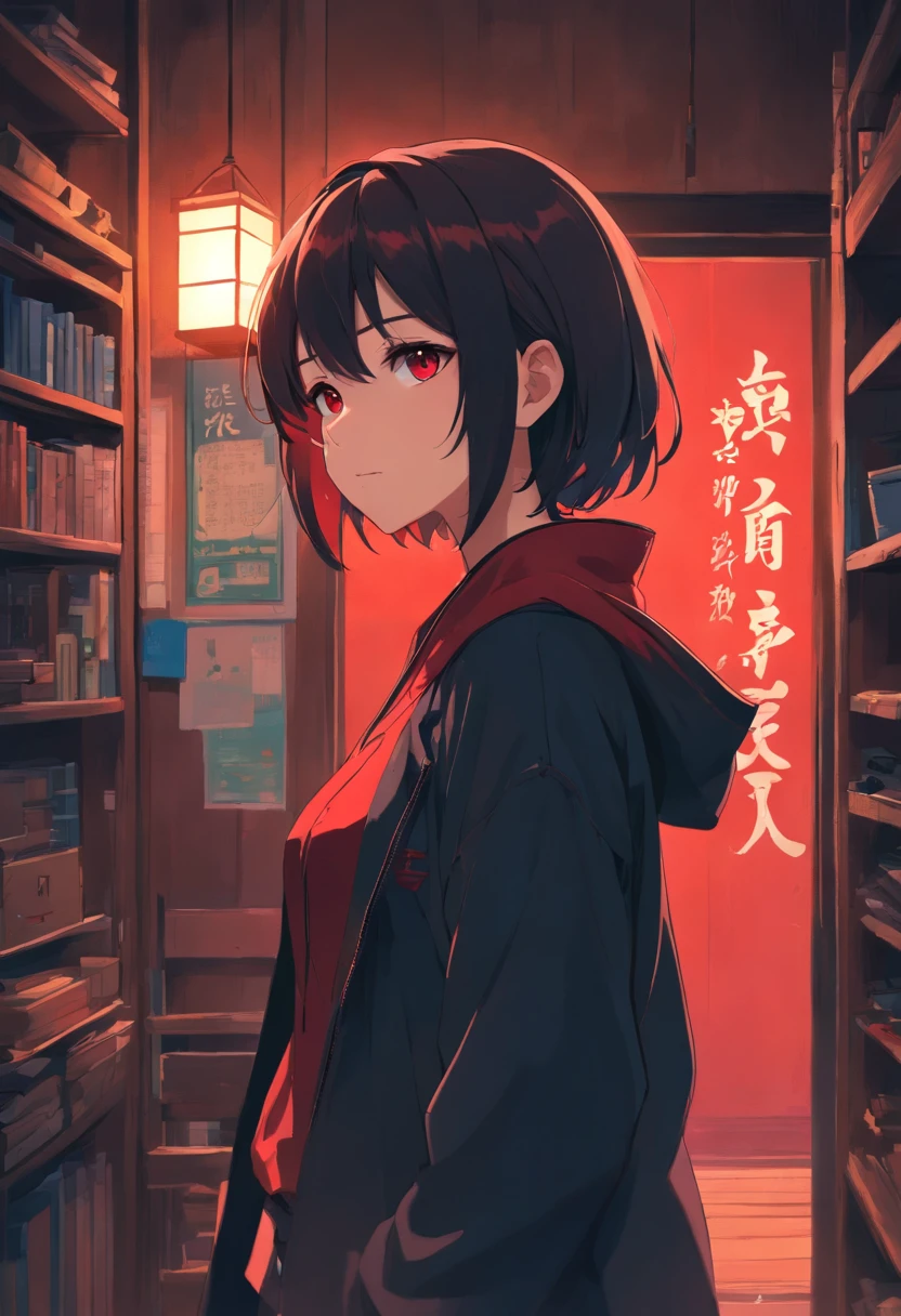 A red black-ringed snake,In the old house,Squinted eyes,Spit snake letters,Eerie light,Dark night,high high quality,fog atmosphere,(Chinese folk suspense supernatural comic style