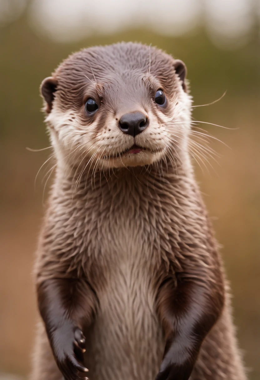 Perfect centering, Cute otter , Wear a jacket, Wearing formal suit, Wearing oval glasses, cheerfulness, Standing position, Abstract beauty, Centered, Looking at the camera, Facing the camera, Approaching perfection, Dynamic, Highly detailed, Smooth, Sharp Focus, 8K