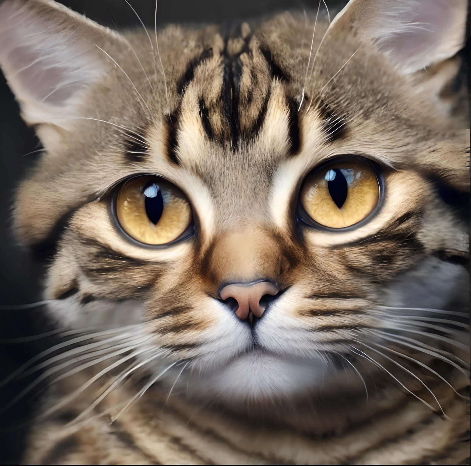 Tabby brown with golden eyes