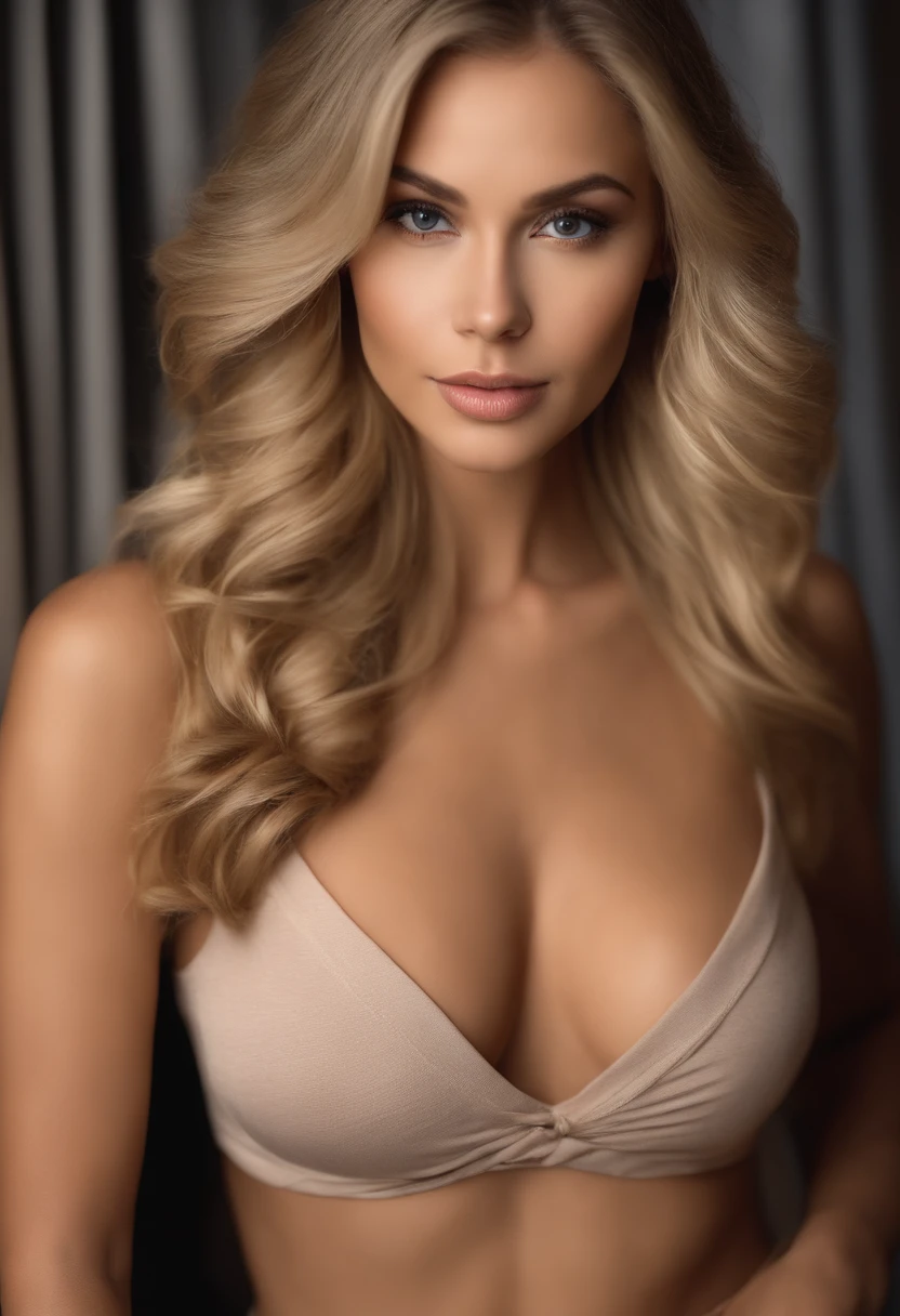 Portrait of a Girl, Sexy Girl with Brown Eyes, Portrait of de Corinne Kopf, Portrait of Krystal Boyd, Blonde Hair and Big Eyes, Selfie of a young woman, Makeup Without, Natural Makeup, Looking straight into the Camera, Excellent full-length photo, In the room, Big breasts, Blonde milf, latina, Chest exposed, Shirtless