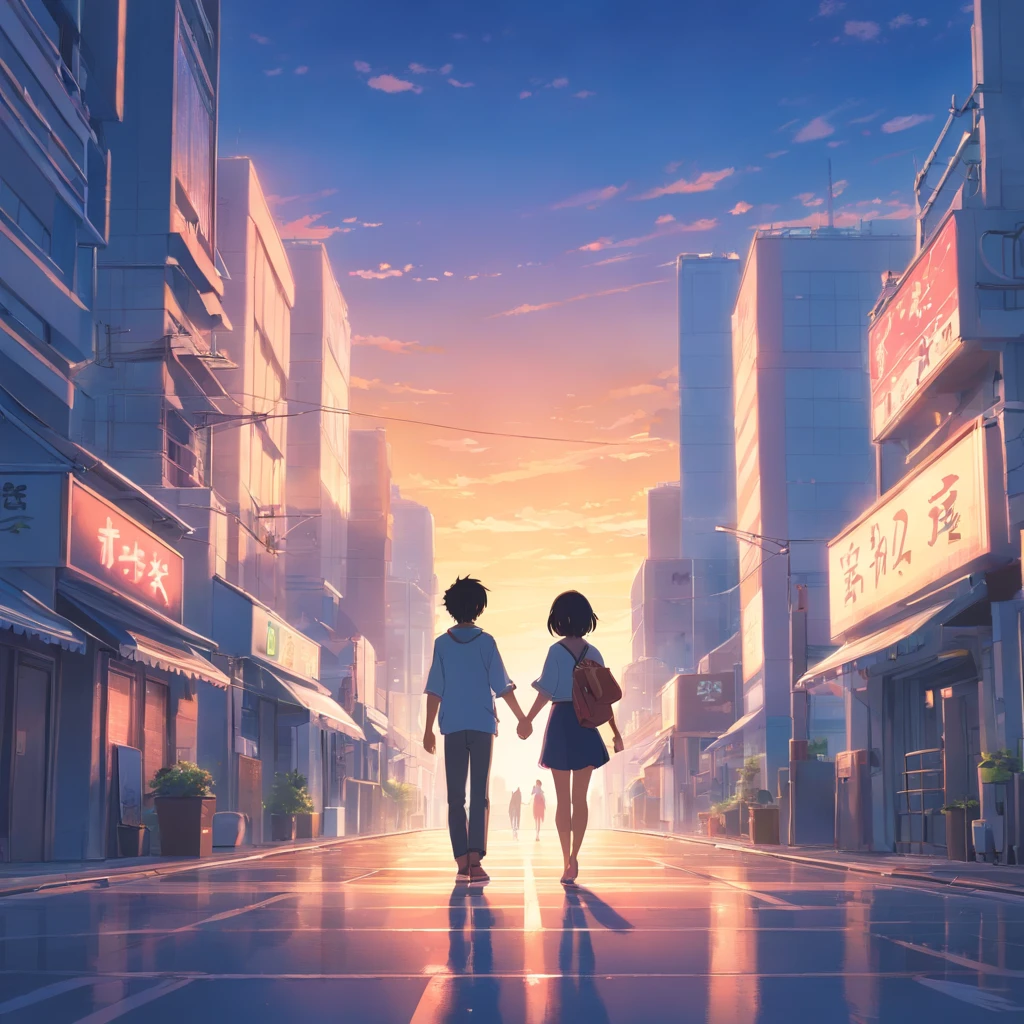natta，exteriors，Two black figures held hands