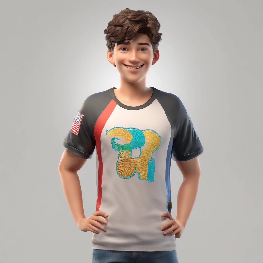 Natan is a smiling -yeld hu boy, com cabeo ralo e usa blusa veremelha