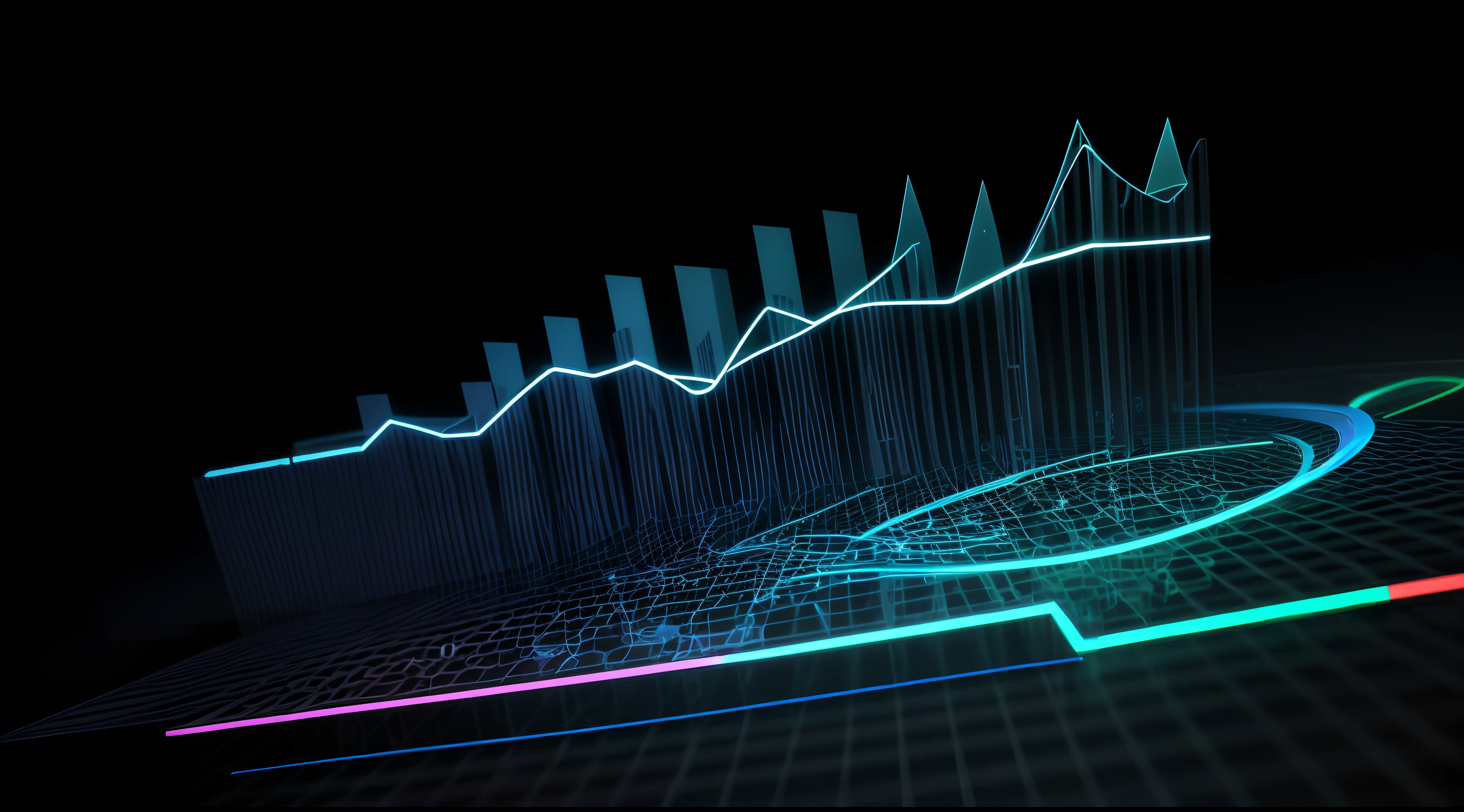 Engaging 3D visualization featuring stunning graphs、glinting