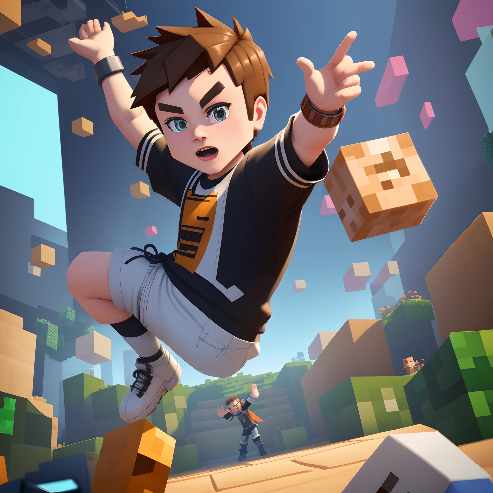 Jesse from Minecraft: Story Mode doing the Whip and Nae Nae