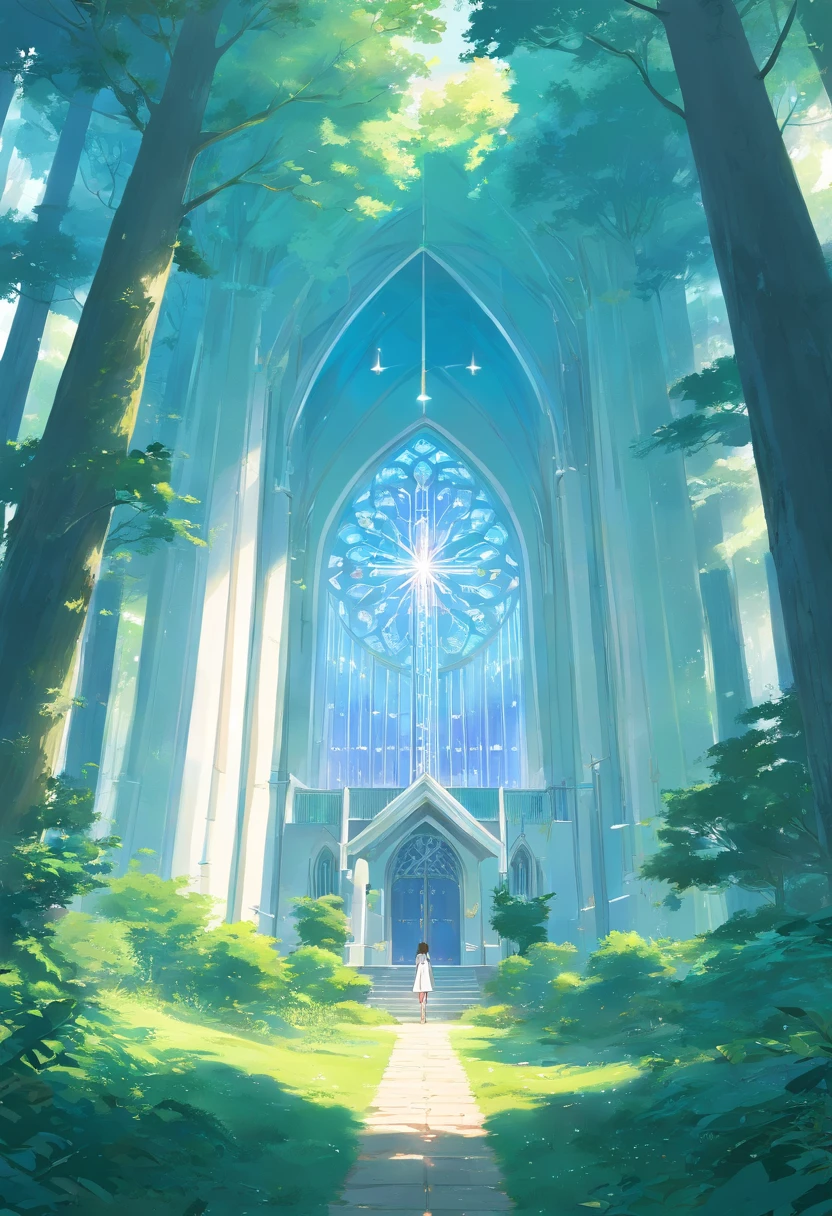 White chapel in the forest