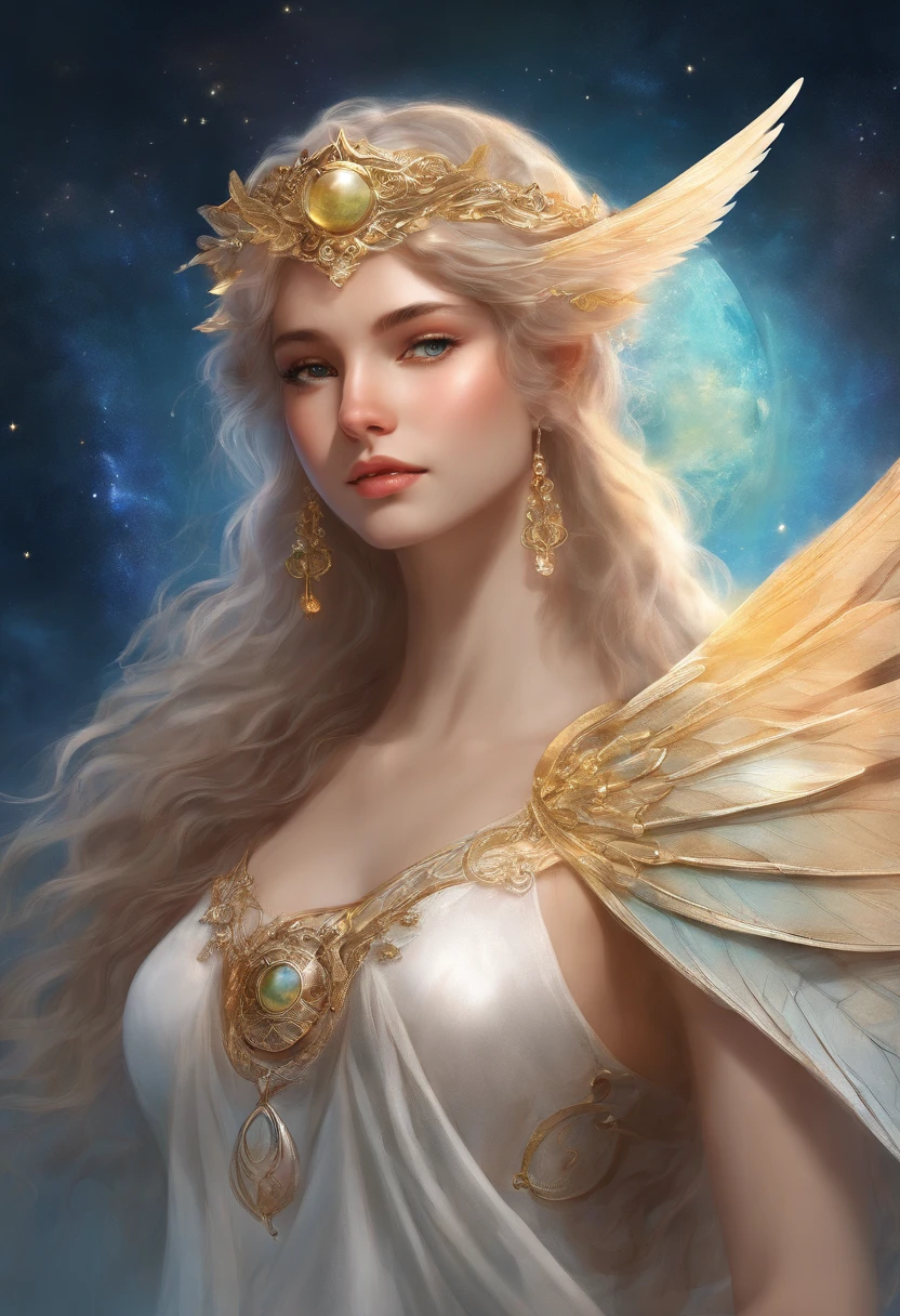 8K high resolution portrait of 18 year old angel man, full bodyesbian, The beauty of the god Eros, The beauty of God, Very pretty ((Angel Man)) Angel man with some majestic wings, Long curly hair, God of the Ocean, the god of the sea, luthien, The Art of God, God of Greek mythology, Moon God, God of Love and Peace, Beautiful God, Mythology of the god of the earth, God Eros, Stunning portrait of God, Frank Kelly Fleece, Carol back style, ((Beautiful face)), Ultra Definition, top-quality, 32K Ultra ||, Ultra HD |