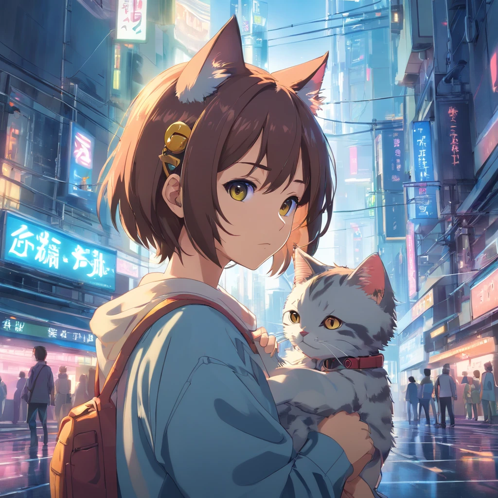 a cute metal kitten, cyborg, cyberpunk style, ((intricate details)), HDR, ((intricate details, hyperdetailed)), cinematic shooting, vignette