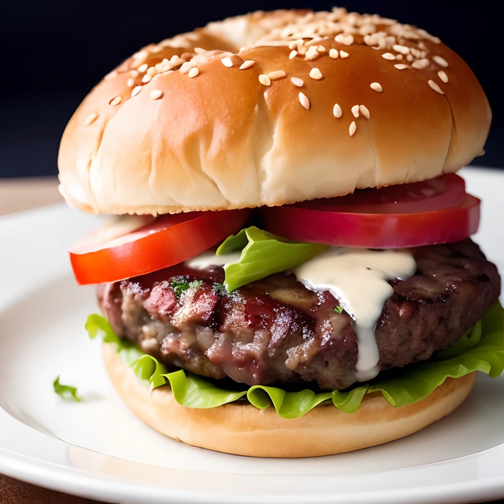 Delicious and juicy burger, Mouth-watering