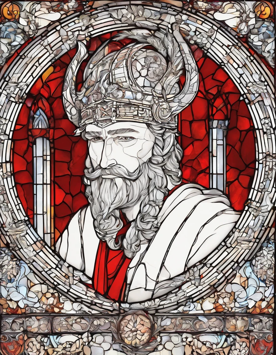 Viking in a white half mask, grandes asas de anjo, vestido vermelho longo, innocence, hidromel
