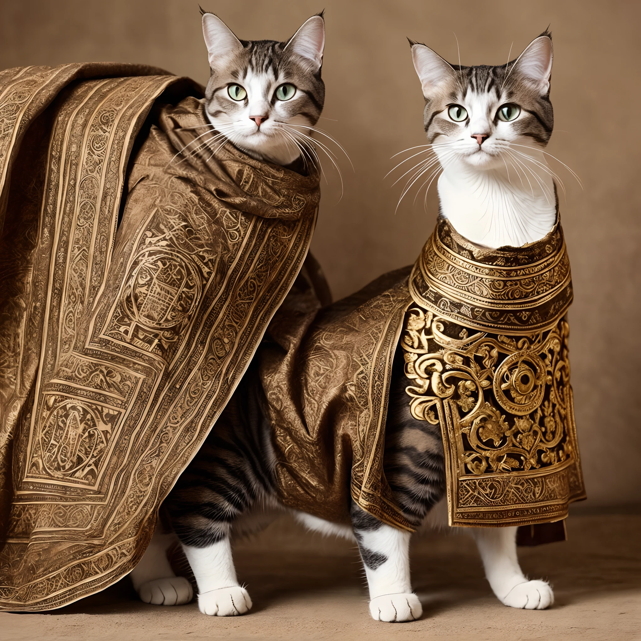 A cat dressed in ancient clothing --auto