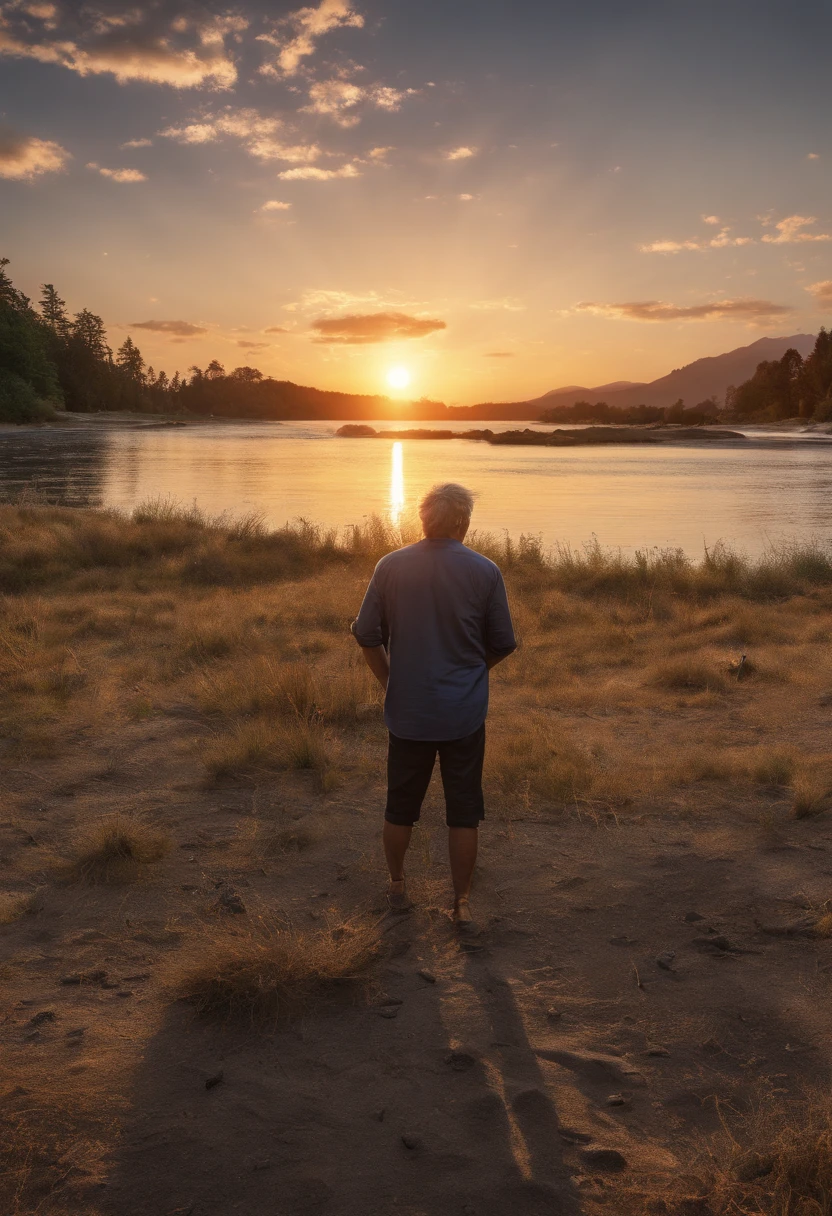 Man at sunset