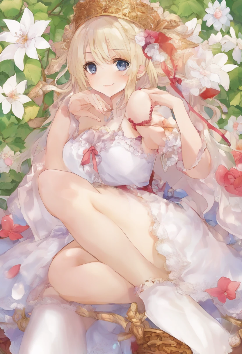 ragnarok online Take a walk alone in the rich nature Immaculate monastic vestments white glove Glamorous 4 head body Beautiful blue eyes big eye Moist eyes Smile cheeks turn red A smile a blond Lower body naked Floral lace underwear Bold underwear Underwear with a small fabric area underwear is soaking wet Show your crotch Cleft in the crotch Pubic hair shows through Large breasts Spilling udder well-shaped udder small nipple Pink cleavage of the breast Navel Ejection knee high socks garter ring I can't stand peeing Transparent pee Leaking pee Thighs are wet Flooded crotch