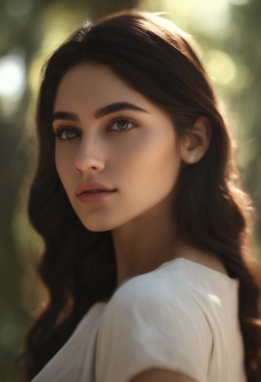 (Highly detailed CG unity 8k wallpaper), (masterpiece), (best quality), (super detailed), (best illustration), (best shadow), (photorealistic: 1.4), real human skin, lens flare, shade, backlight, depth of field, natural light, hard focus, film grain, ntsw, one girl, 18 years old, solo, skinny, (upside down clothes, Oversized white shirt:1.2, open shirt), pale skin, soft lips, (light eyebrows: 1.4), brown eyes, black long straight hair, (small breasts), being in the classroom, suggestive