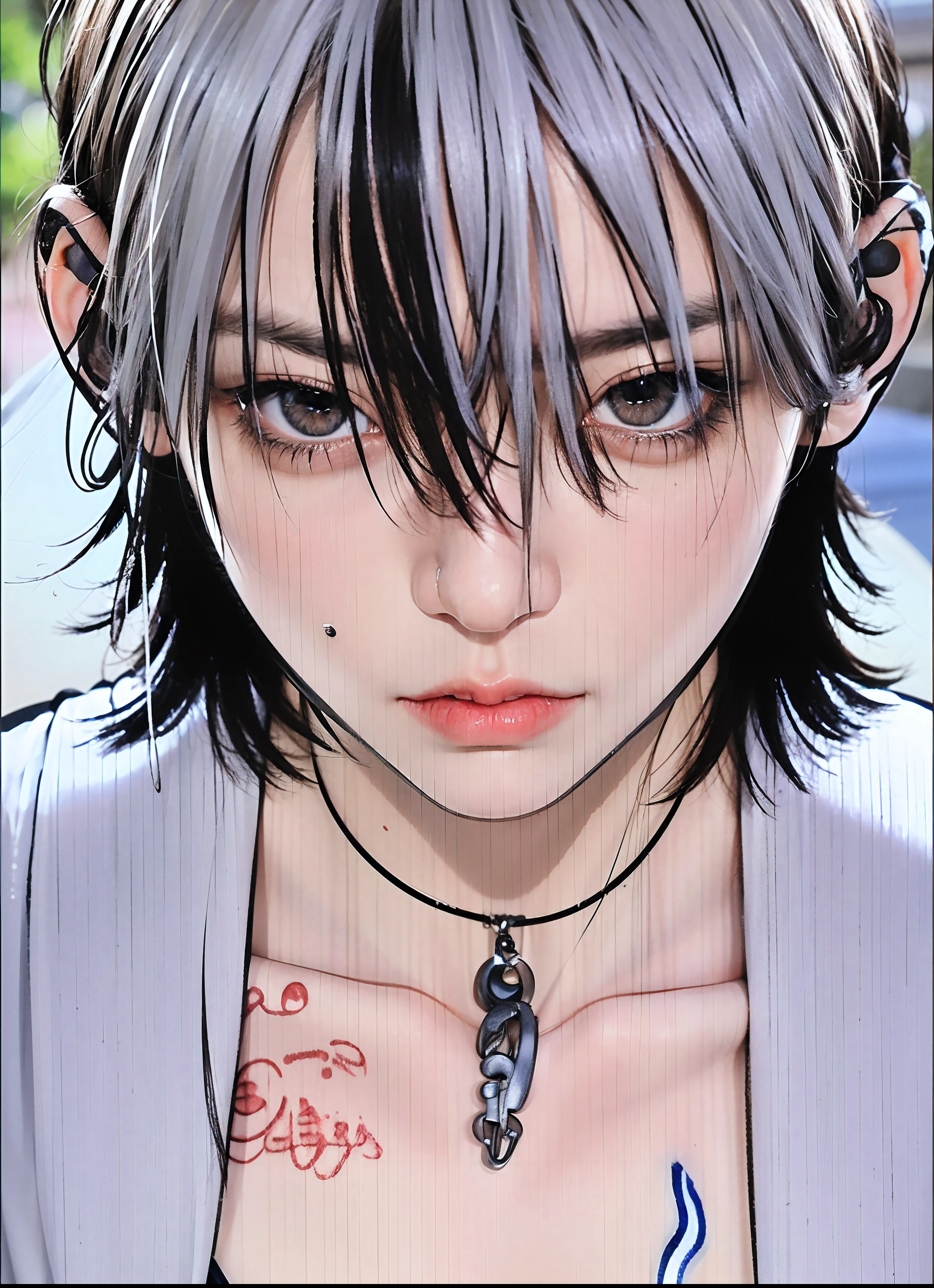 (Realistic Photos:1.4), Best Quality, 巨作, very high resolution, 1girl, (detailed face:1.2), (detailled eyes:1.2), (detailed hair:1.2), (detailed clothes:1.2), 4k, (Detailed color:1.2), Perfect Finger, (Silvery white hair:1.2, (light brown eyes:1.2), Upset face,