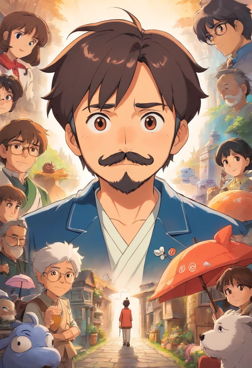 Cartaz do filme Pixar, Homem, medic, rechonchudo, Alegre, com barba curta e bigode, Penteado moderno, Ambiente hospitalar