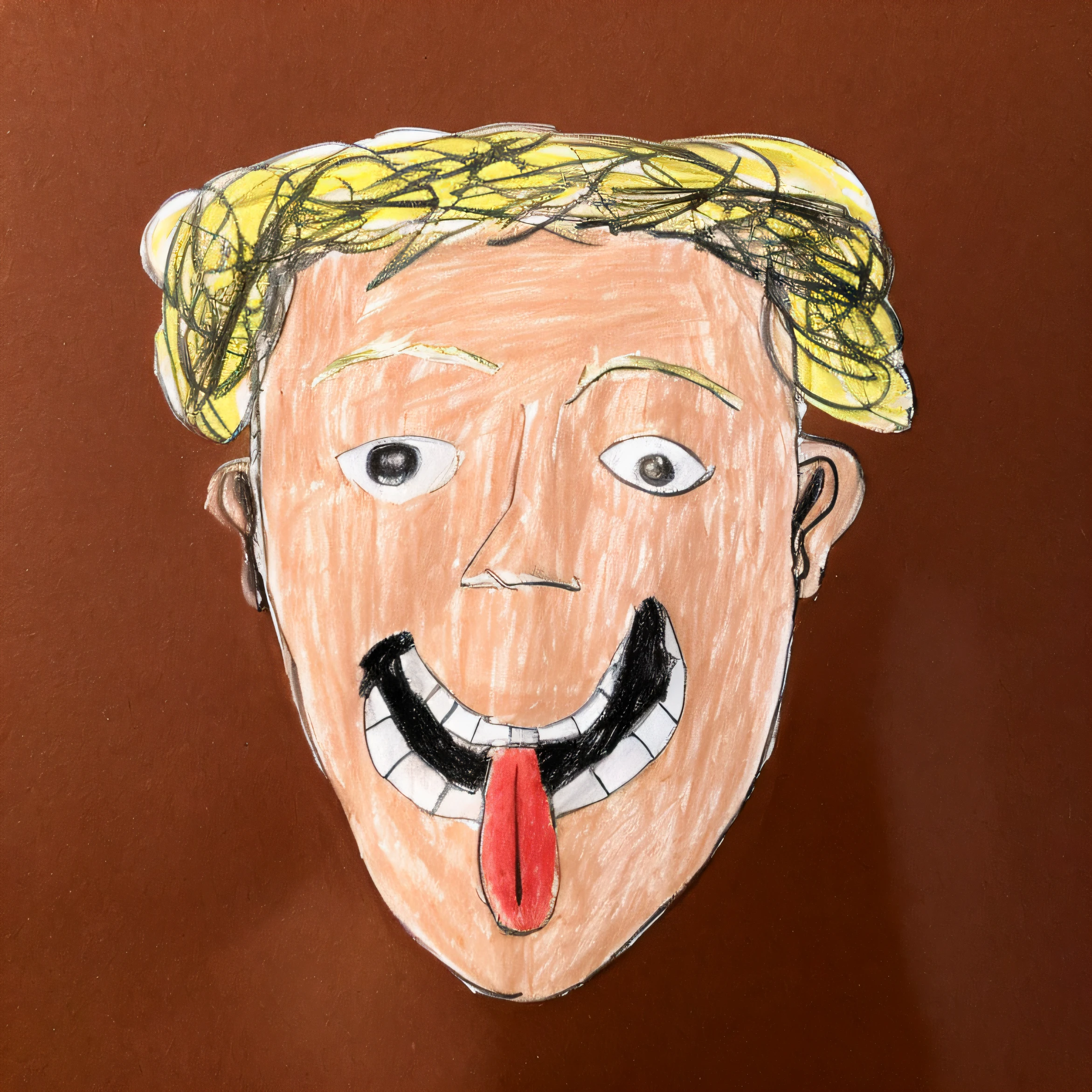 a closeup of a drawing of a man with a hat in, inspirado em Harry Beckhoff, Retrato de Trump, cara dos desenhos animados, Directed by: Harry Beckhoff, Portrait of Crazy Post Malone, Retrato de Donald Trump, Retrato no estilo de Craola, Rosto finamente ilustrado, O rosto de Donald Trump, retrato dos desenhos animados, Pintura de Donald Trump, Human head with blond hair