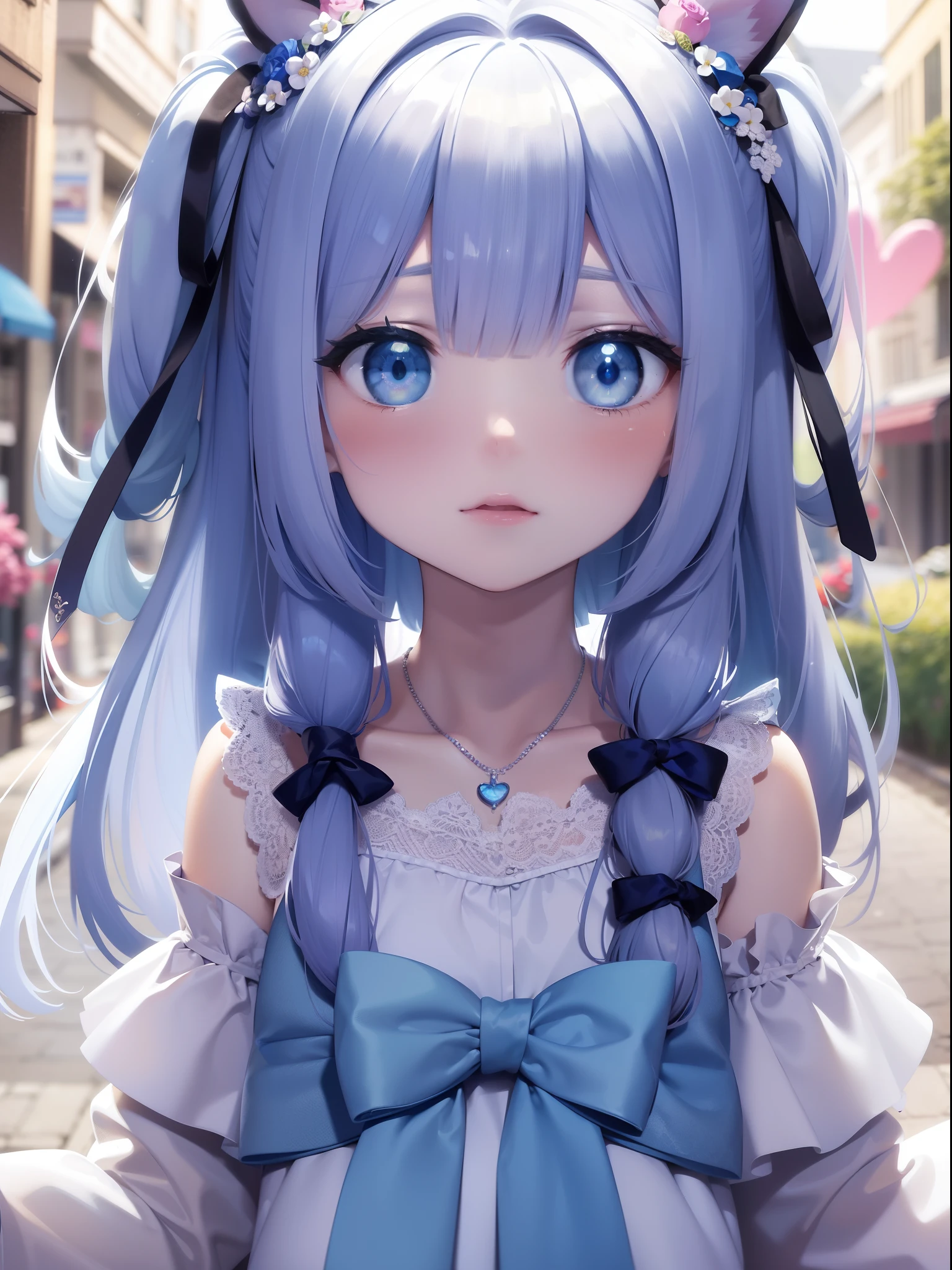 (a rough romance scene, anime, tall aggressive man, innocent  blue-haired girl with big , flustered look, wanting to devour her) (best quality, ultra-detailed, realistic:1.37), vibrant colors, expressive lighting