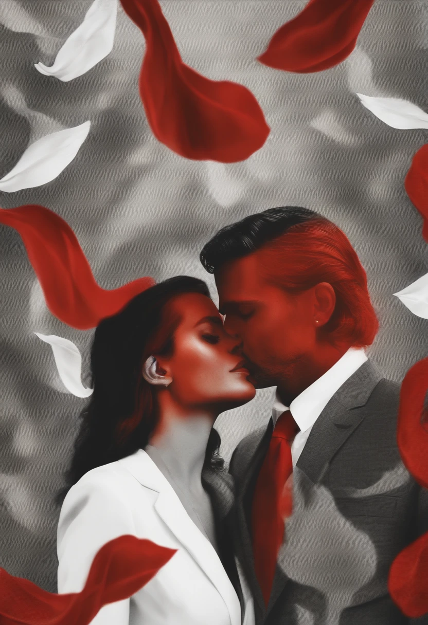 Crie uma capa para o meu livro que se chama "Flame". Um fundo em chamas, On the front stands out the neck of a man wearing a suit and white dress shirt, On the neck there are kissing marks in shades of red.